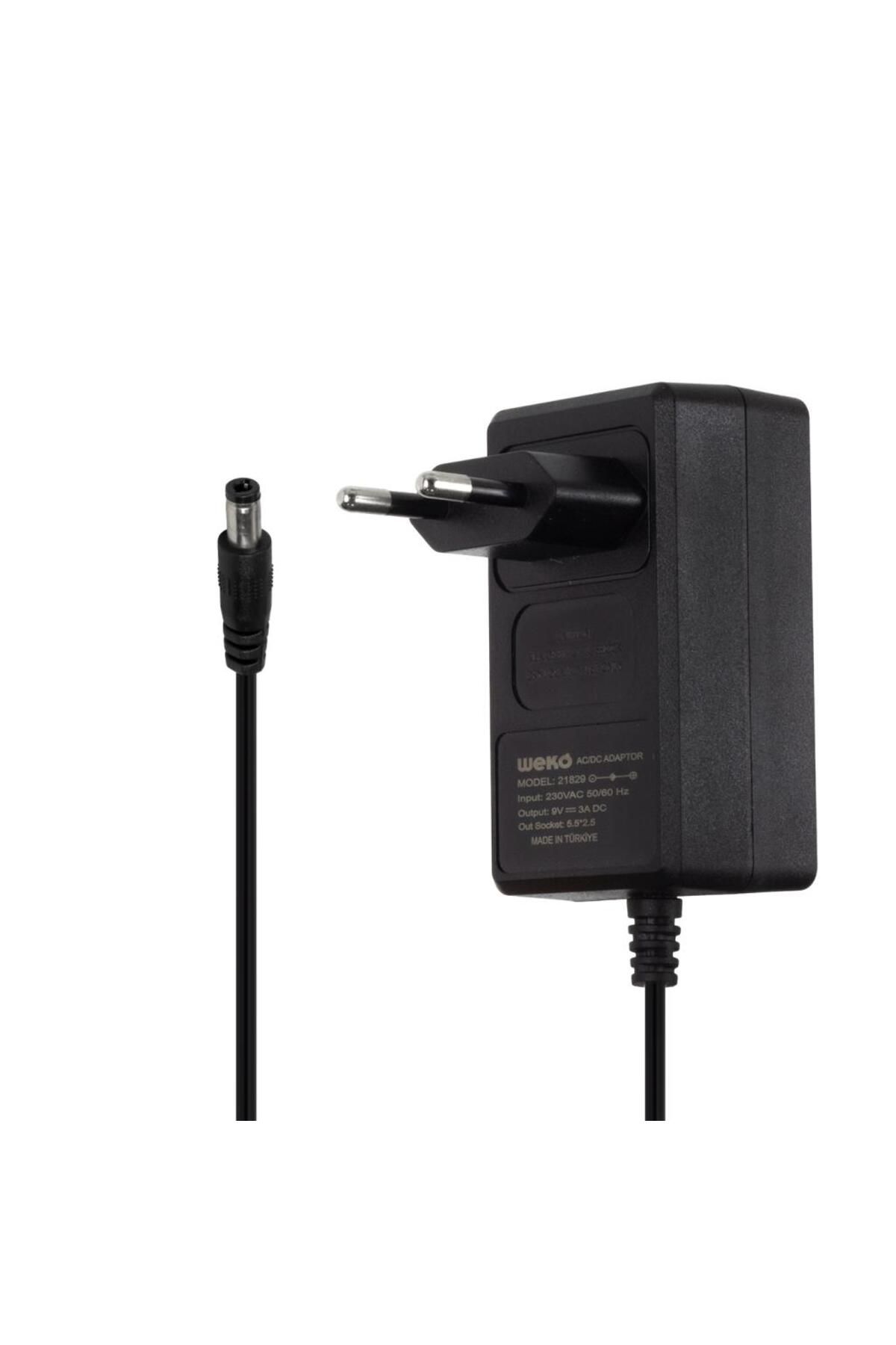 Aydoganticaret44 9 VOLT - 3 AMPER 5.5*2.5 UÇLU YERLİ ÜRETİM PLASTİK KASA PRİZ TİPİ ADAPTÖR