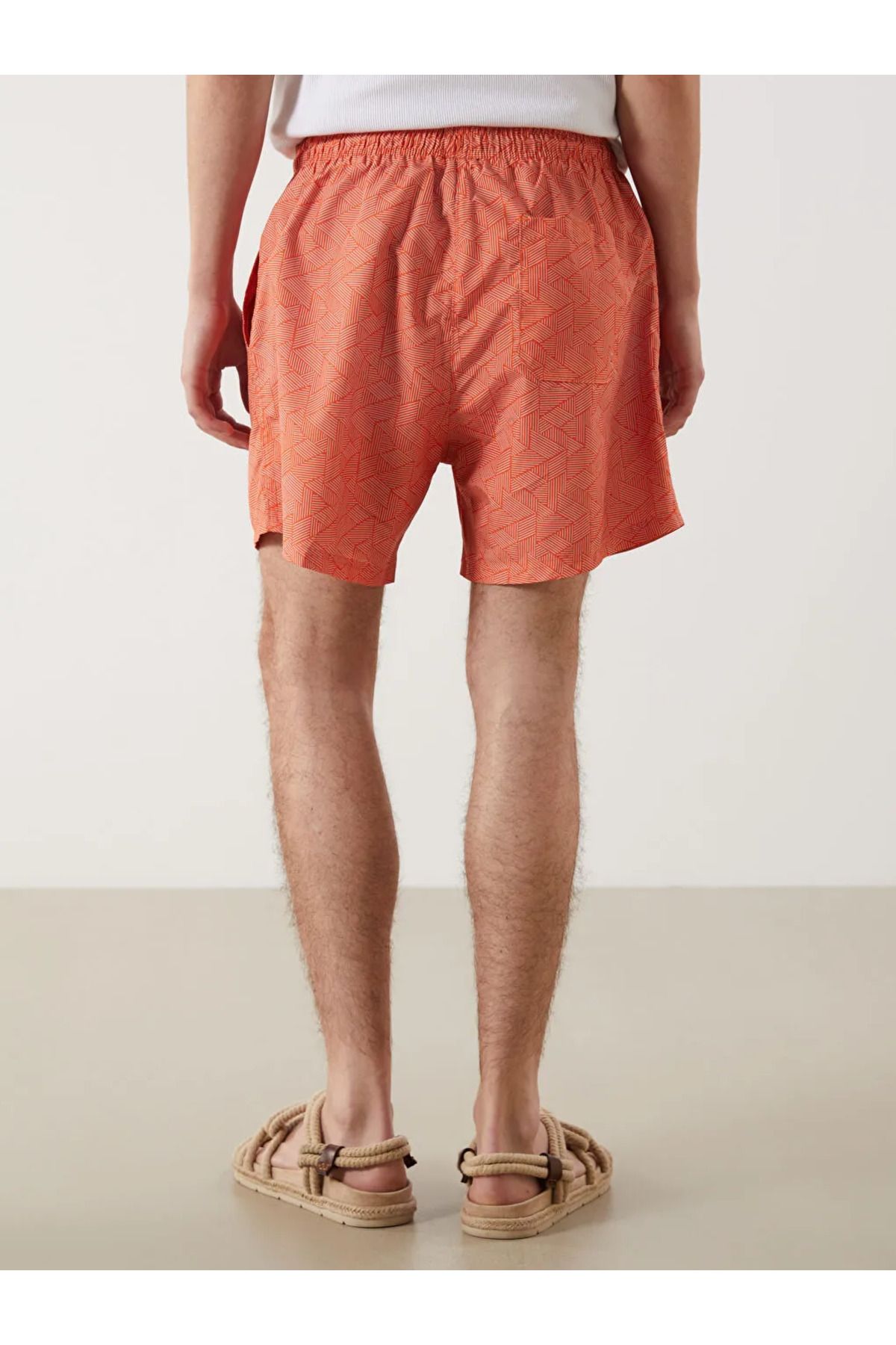 LC Waikiki-Lcw Eco Orange Short Length Patterned Men's Swim Shorts 4