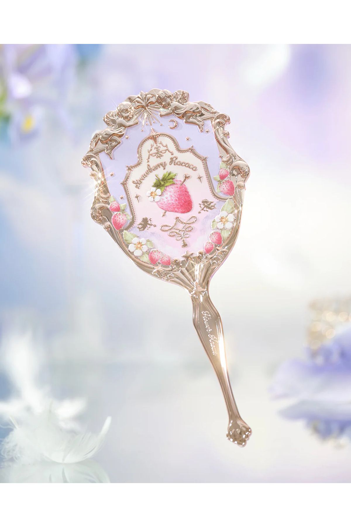 Flower Knows Violet Strawberry Rococo Hand Mirror