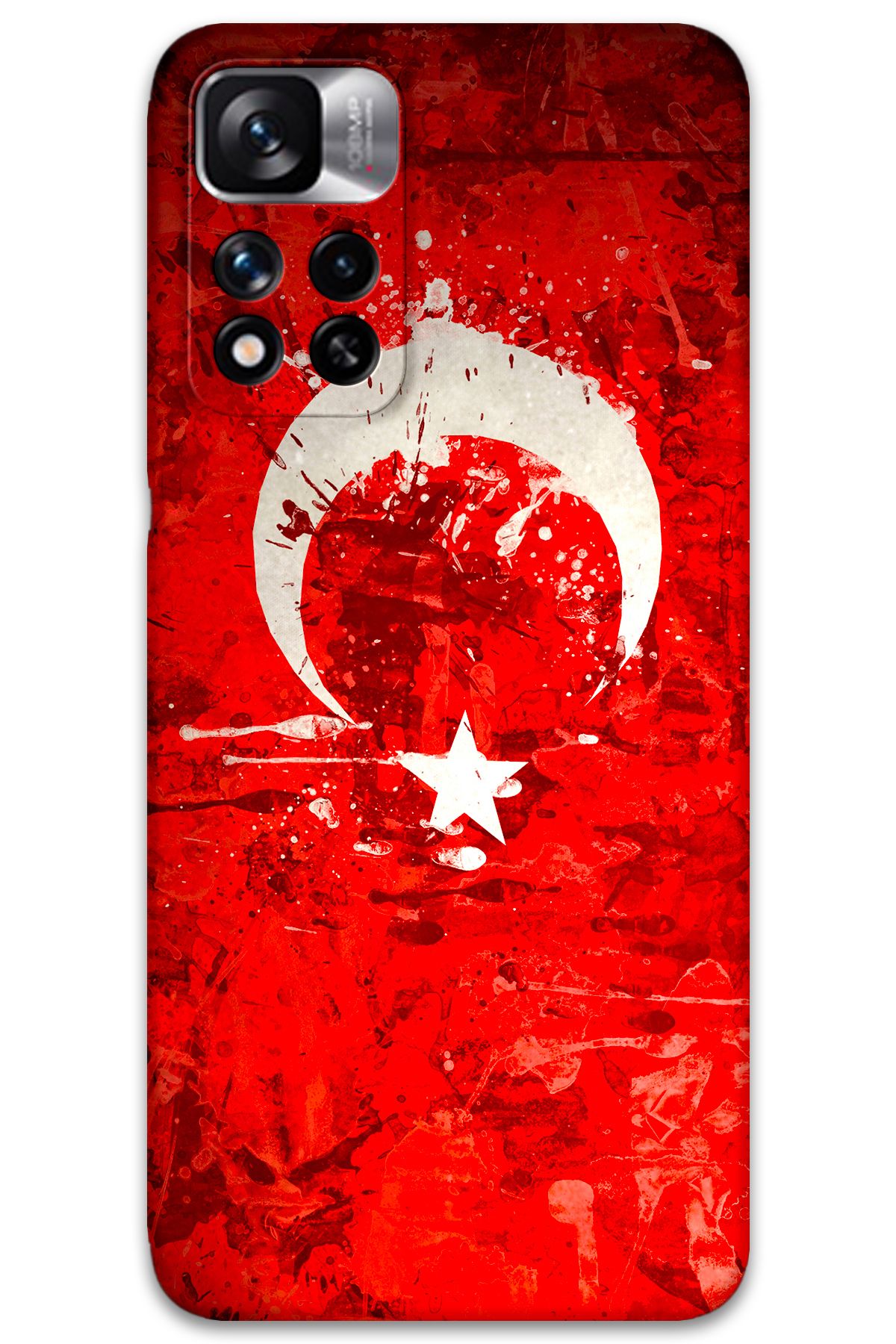 Gramaphone Poco M4 Pro 5G Uyumlu Türk Bayrağı Desenli Telefon Kılıfı + Ekran Koruyucu - 5847
