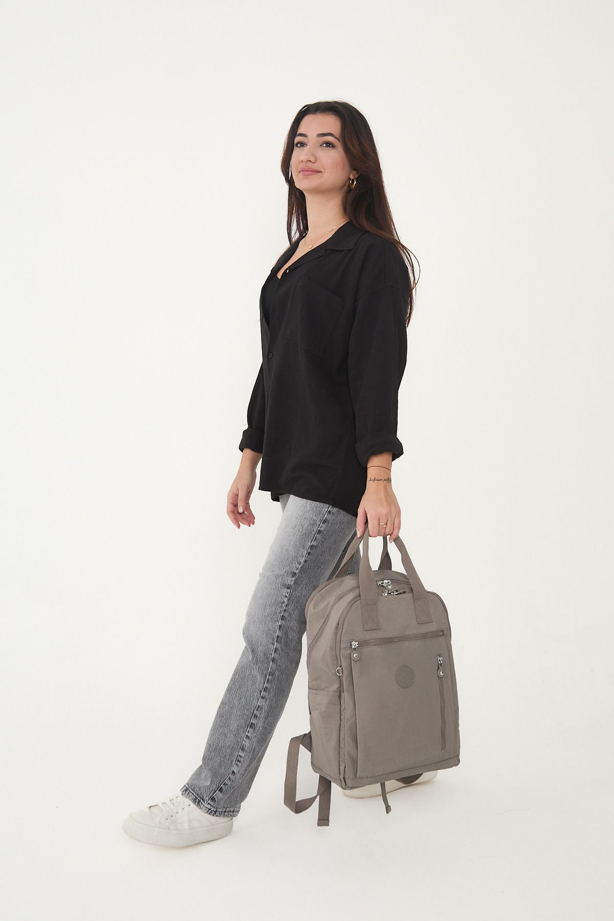 OLDSO Sanmorris Unisex Suya Dayanıklı Krinkıl Kumaş Çok Gözlü Laptop Okul ve Sırt Çantası 3063