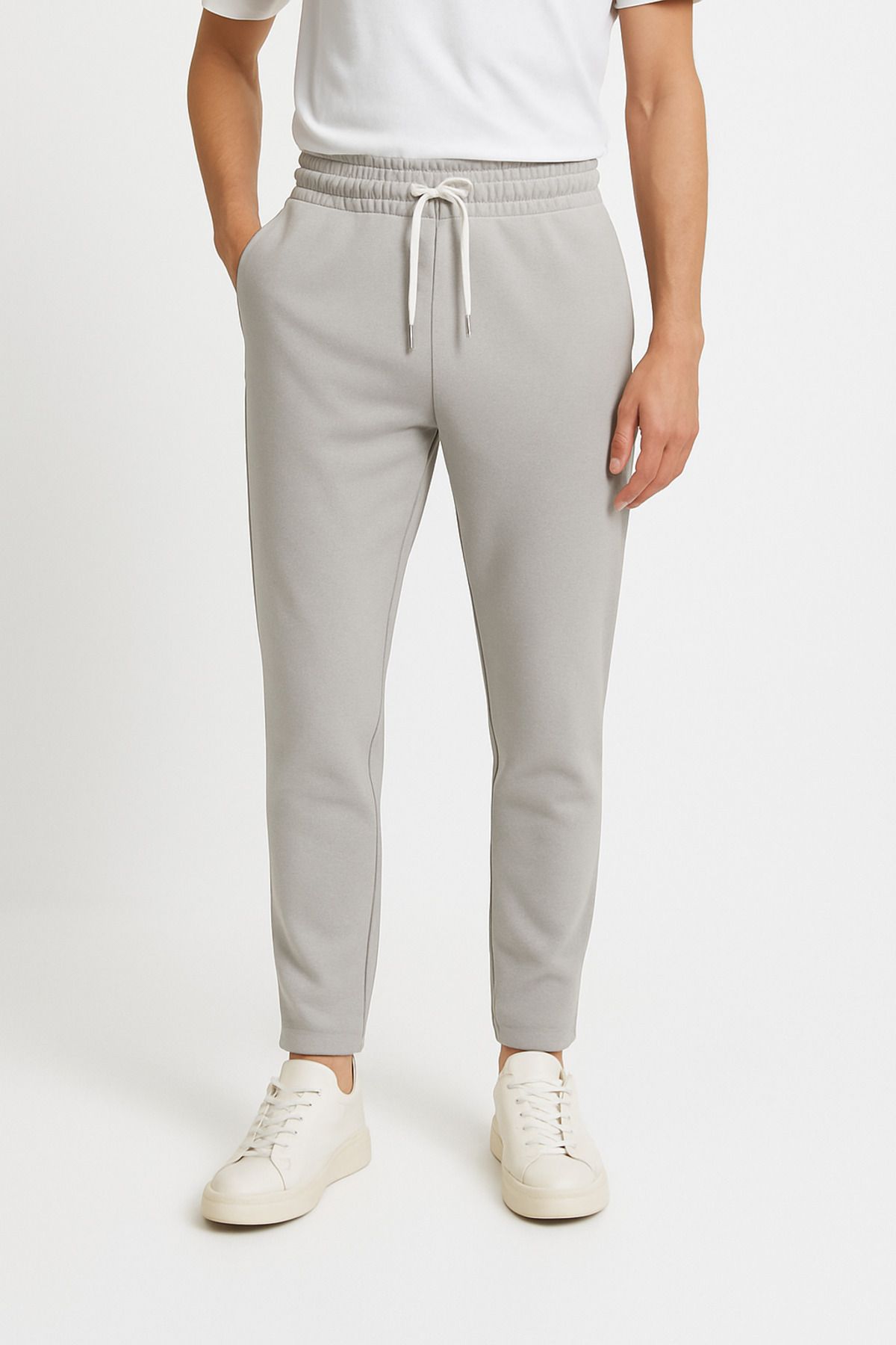 ESFA Crep Kumaş Beli Lastikli Bağcıklı Jogger Model Pantolon