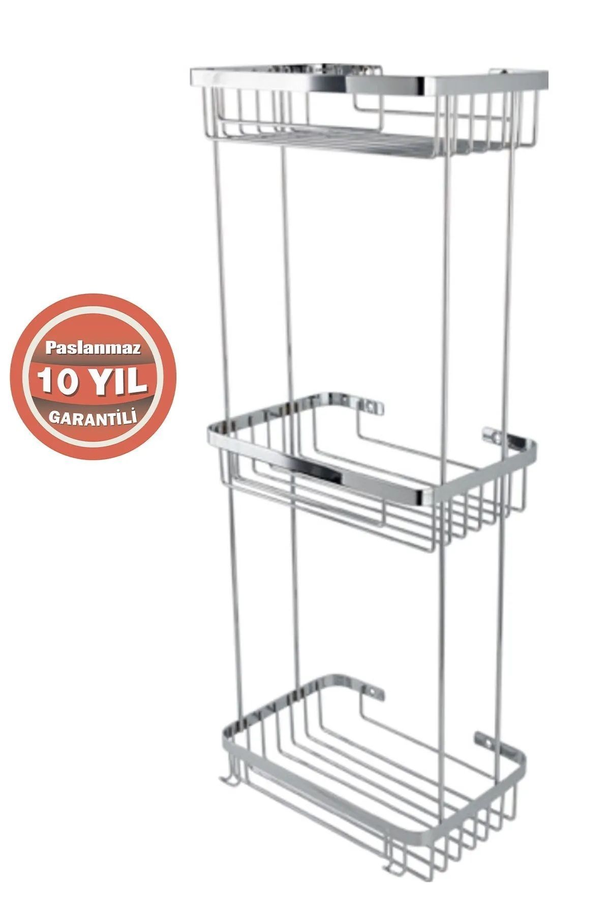 CLK Paslanmaz Çelik Taci 3’lü 23x15 Cm Şampuanlık Köşe Süngerlik