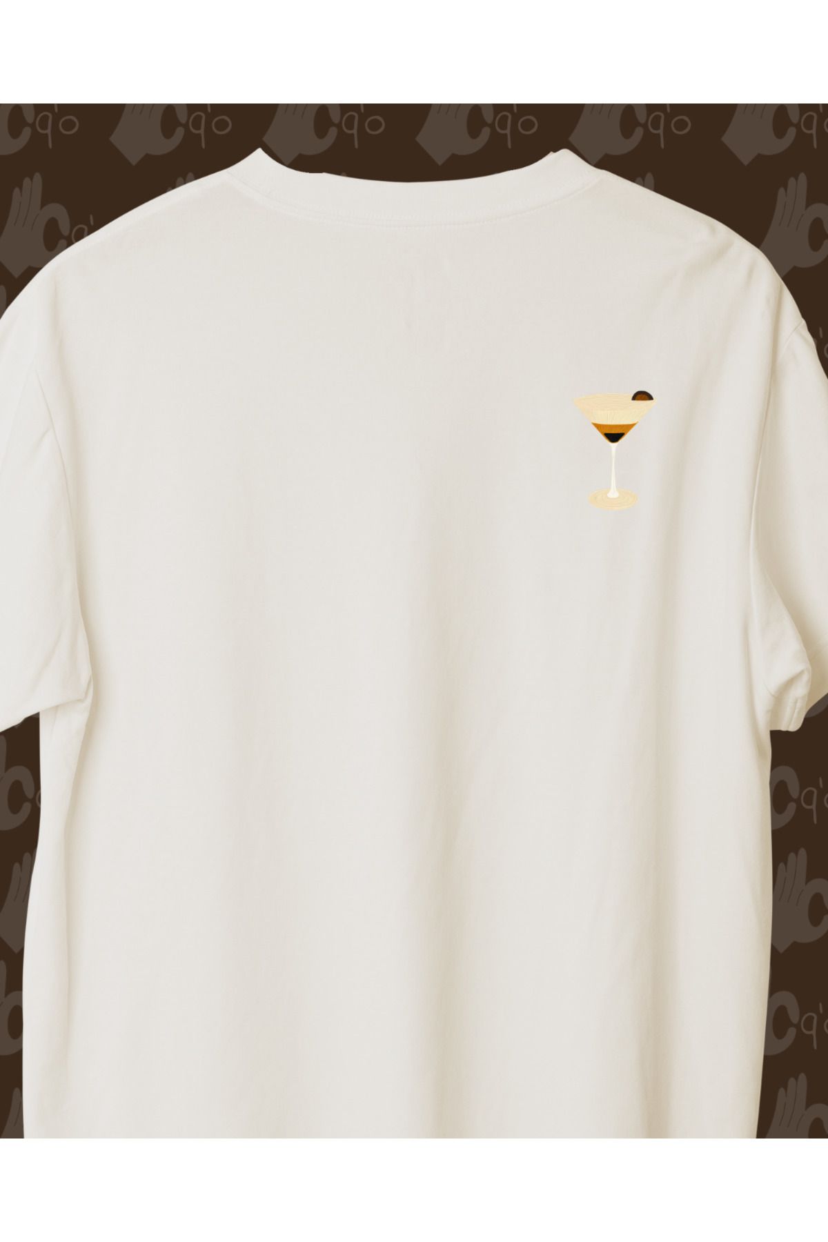 oq'o Espresso Martini - Nakışlı Basic T-shirt
