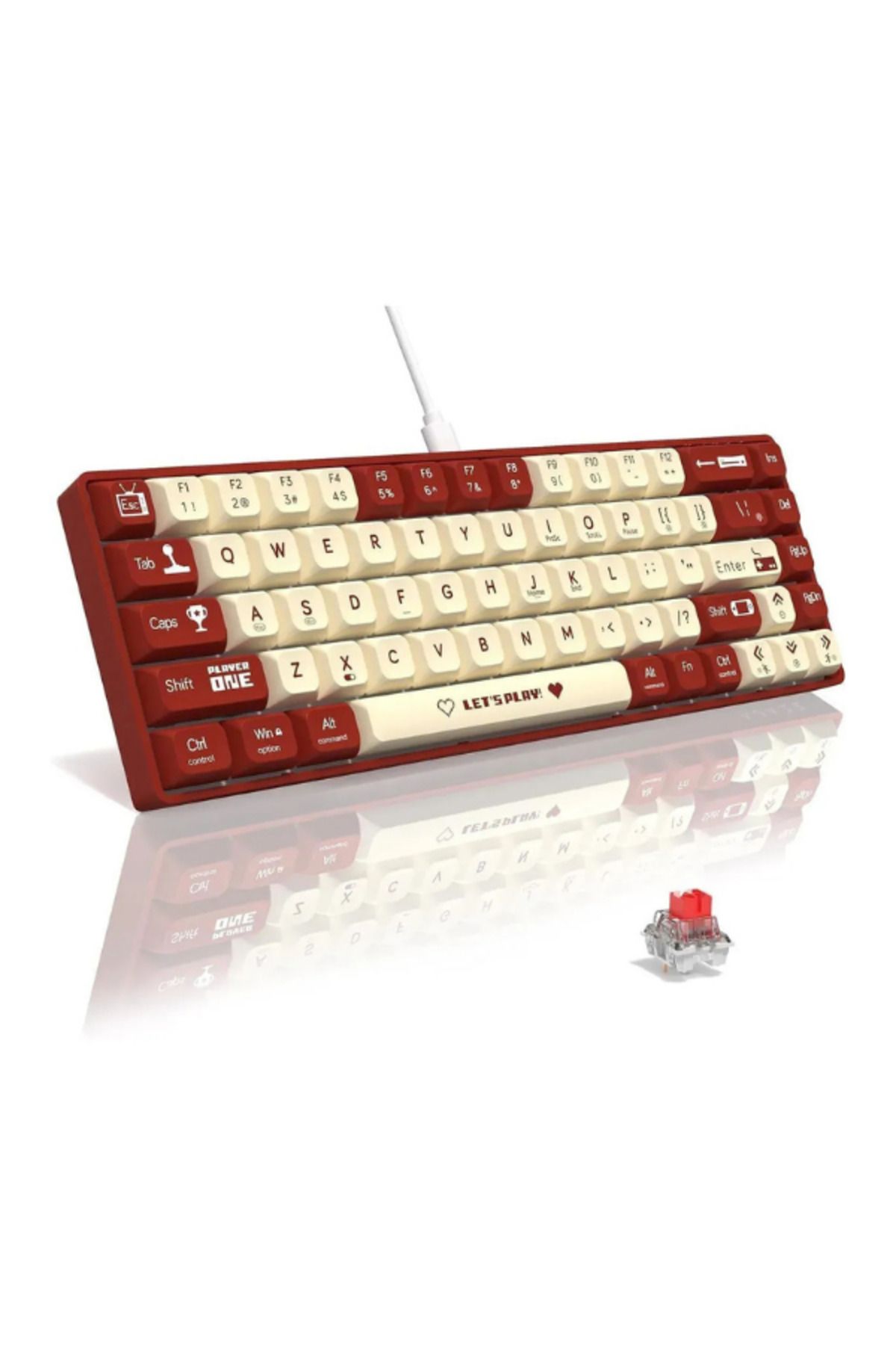 Hietech Kablolu Mekanik Oyuncu Gaming Klavye Kırmızı Switch Hot-swap Klavye Ak680