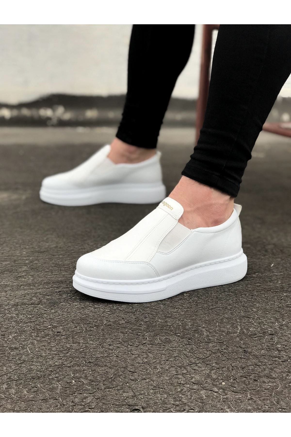 Fashi10 WG049 Beyaz Düz Casual Erkek Ayakkabı