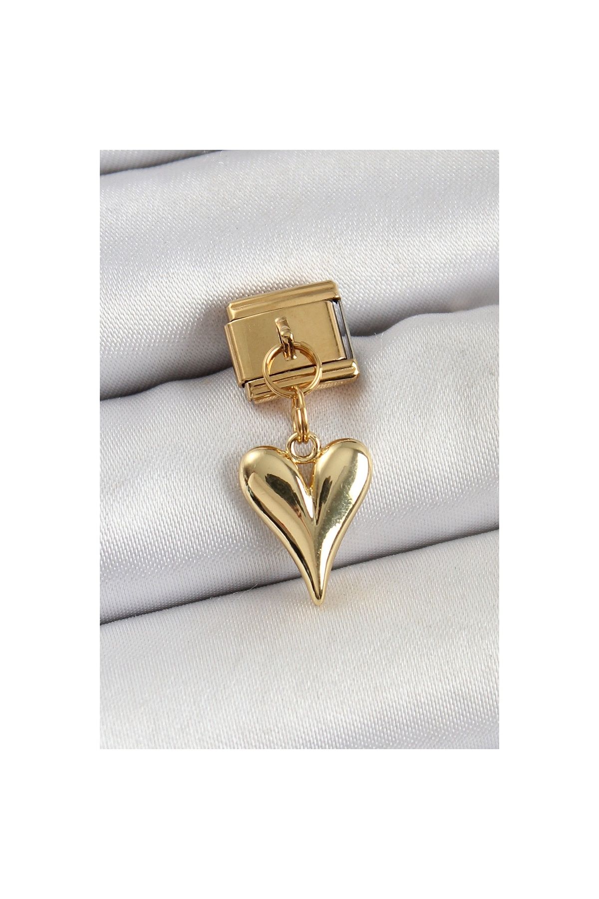 Ayder Timya 316l Çelik Sallantılı Kalp Model Gold Renk Nomination Charm - Tj-bc1399