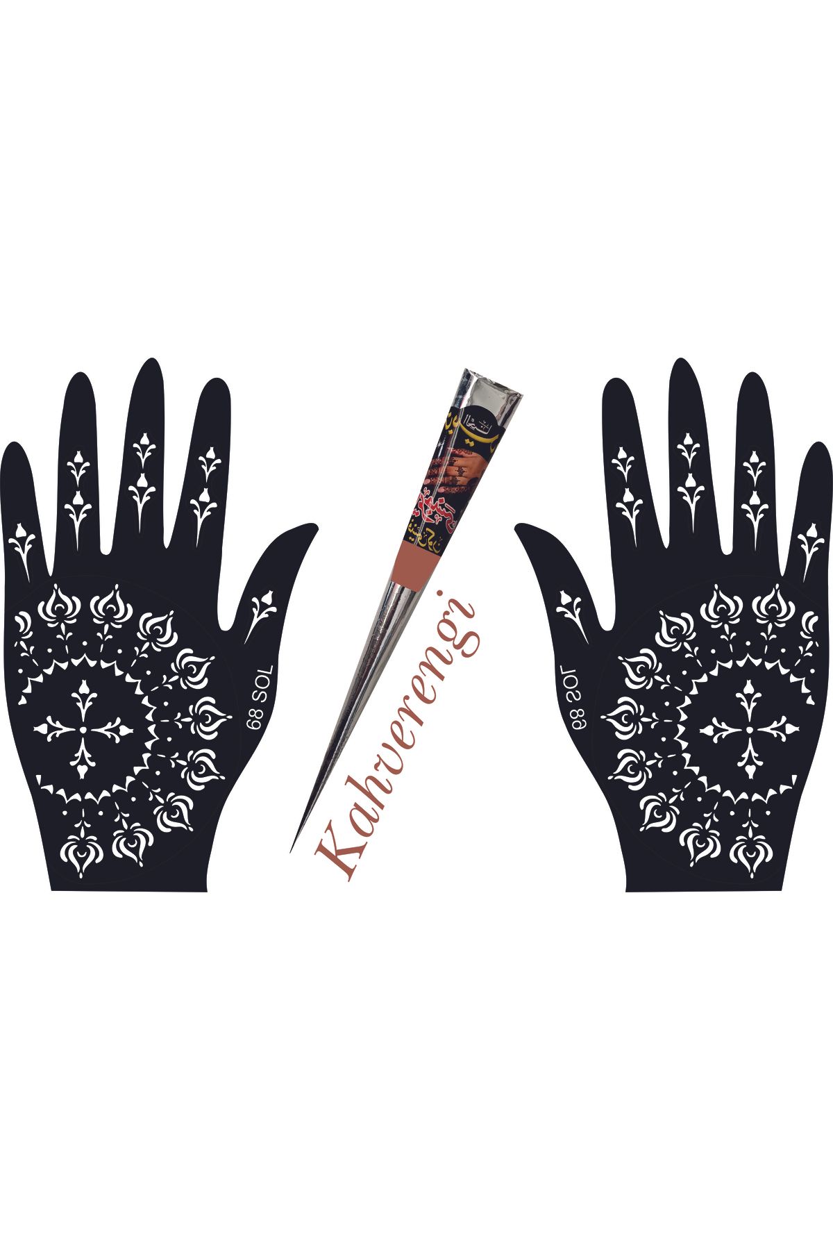 hennadibace El Deseni Kına Kalıbı (GEÇİCİ DÖVME ŞABLONU) Hint Kınası Henna Tattoo Stencil Kına Gecesi