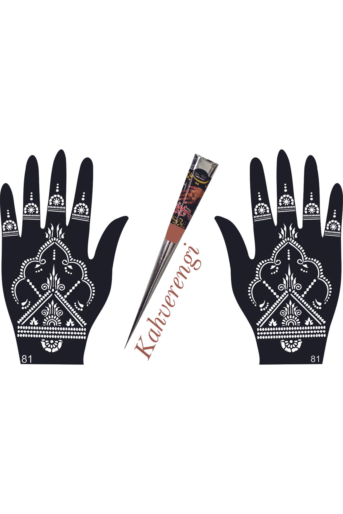 hennadibace El Deseni Kına Kalıbı (GEÇİCİ DÖVME ŞABLONU) Hint Kınası Henna Tattoo Stencil Kına Gecesi