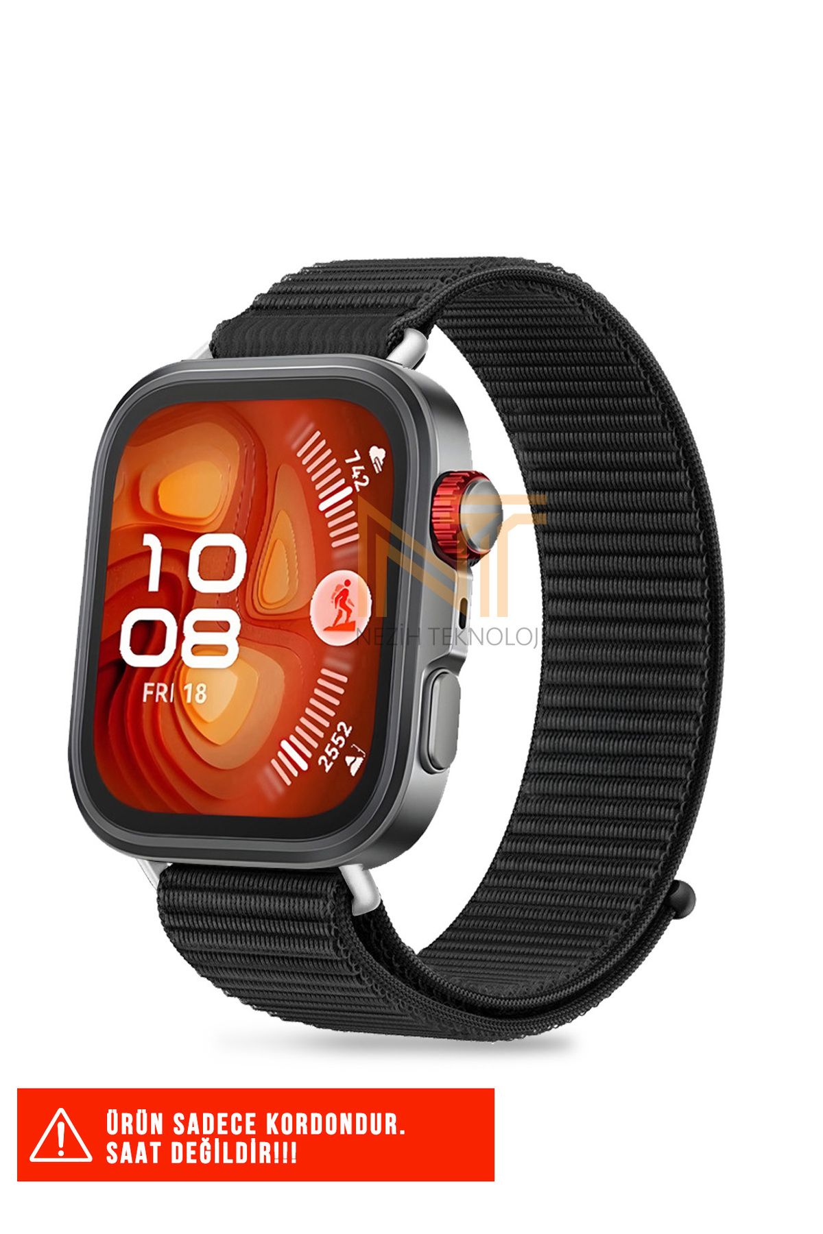 Nezih Case Huawei Fit 4 Pro / Fit 4 / Fit 3 Uyumlu Hasır Örgü Spor Cırtlı Naylon Pratik Kordon