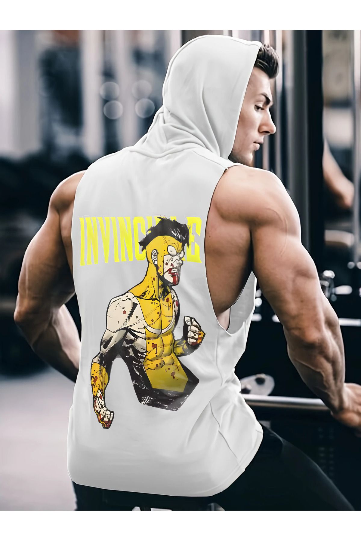 bellanova Oversize 1 Kalite Invincible Baskılı Kolsuz Sweatshirt
