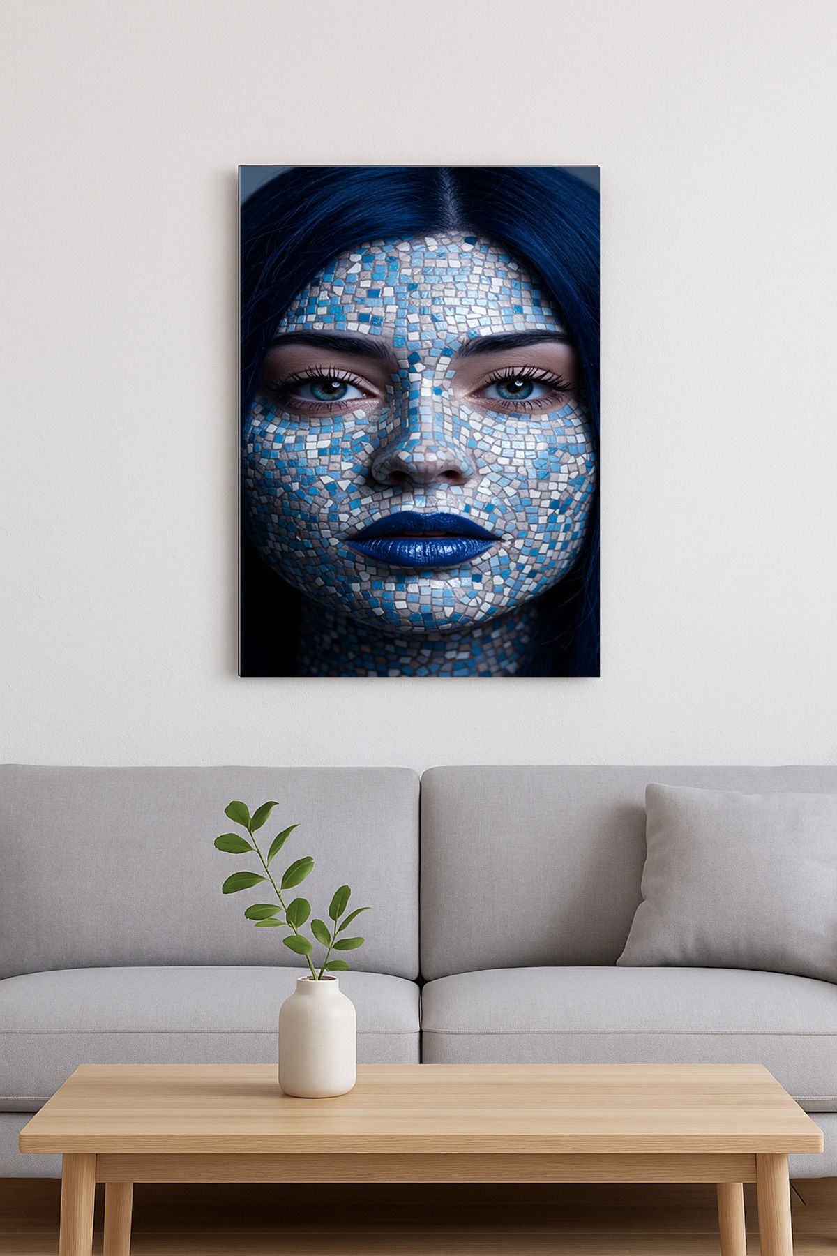 Duvartsconcept Mavi Kadın Cam Tablo