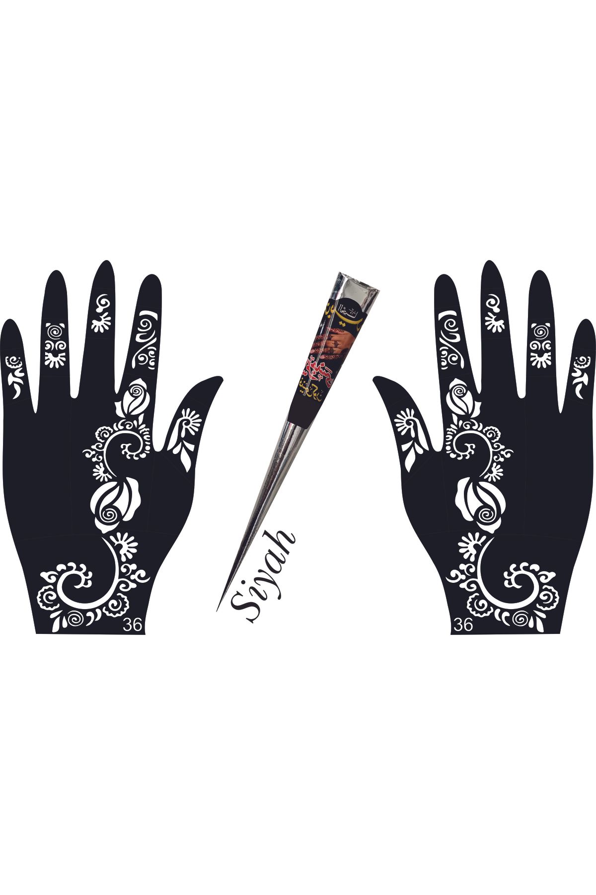 hennadibace El Deseni Kına Kalıbı (GEÇİCİ DÖVME ŞABLONU) Hint Kınası Henna Tattoo Stencil Kına Gecesi