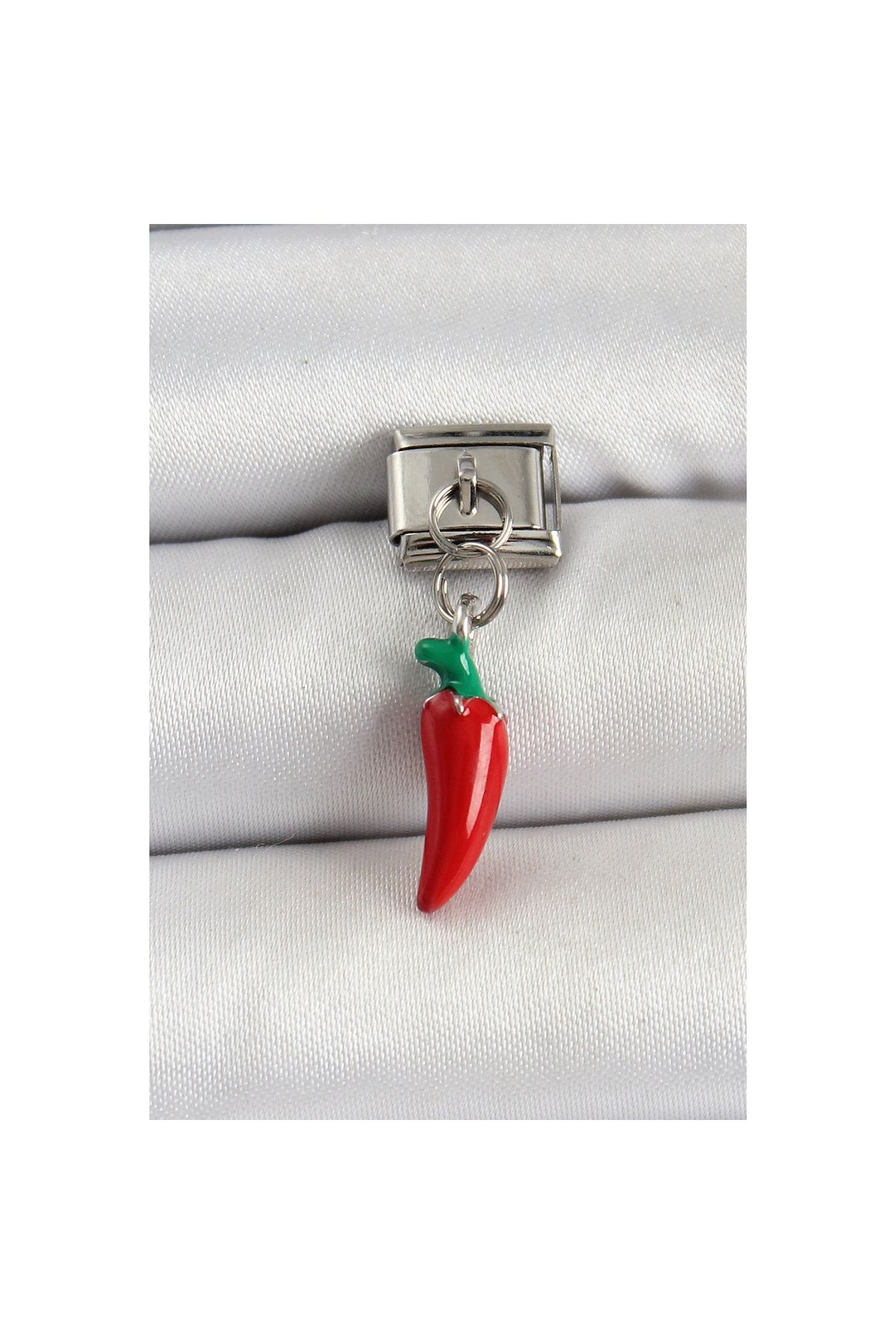 Ayder Timya 316l Çelik Gümüş Renk Kapya Biber Model Nomination Charm - Tj-bc1488