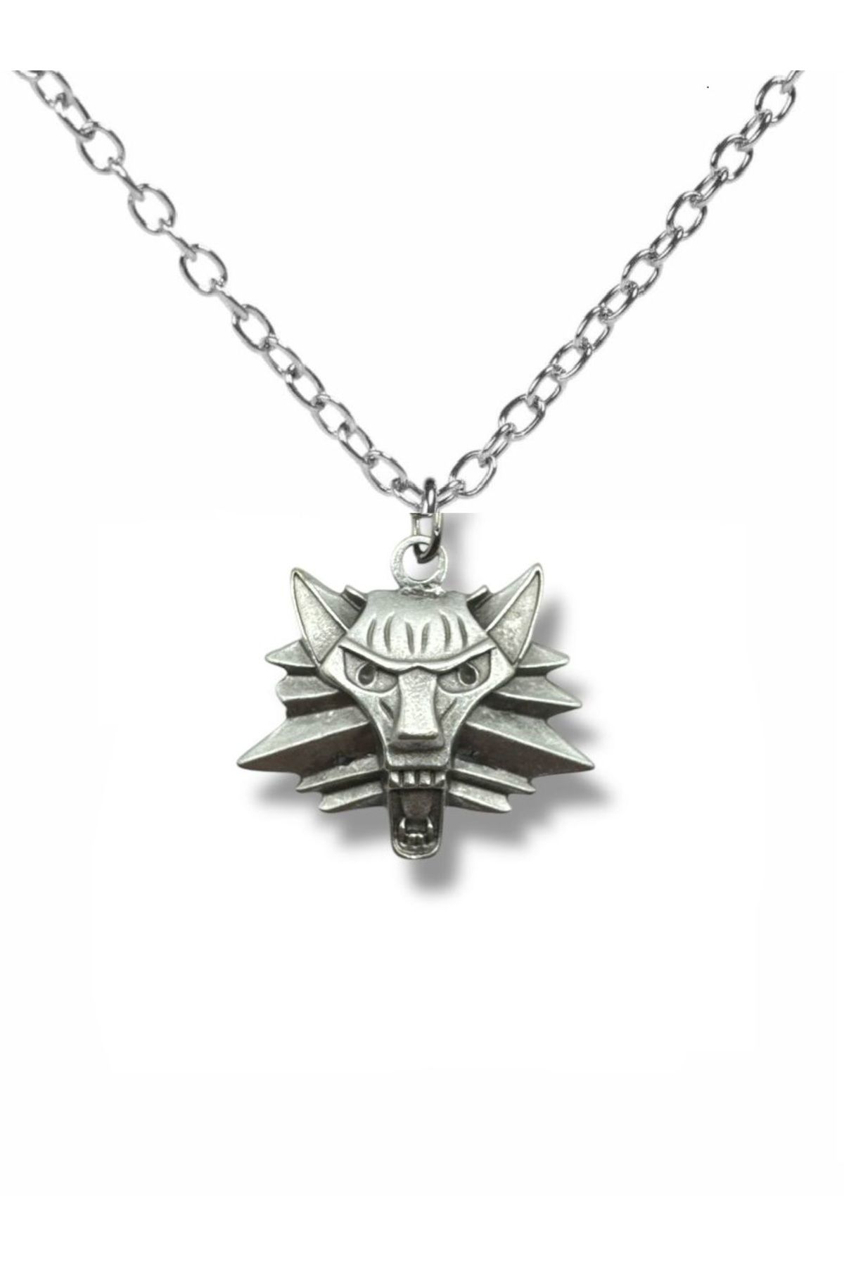 Herşey Nota The Witcher Temalı Zincirli Unisex Kolye | Metal | 60 cm Zincirli Fantastik Aksesuar