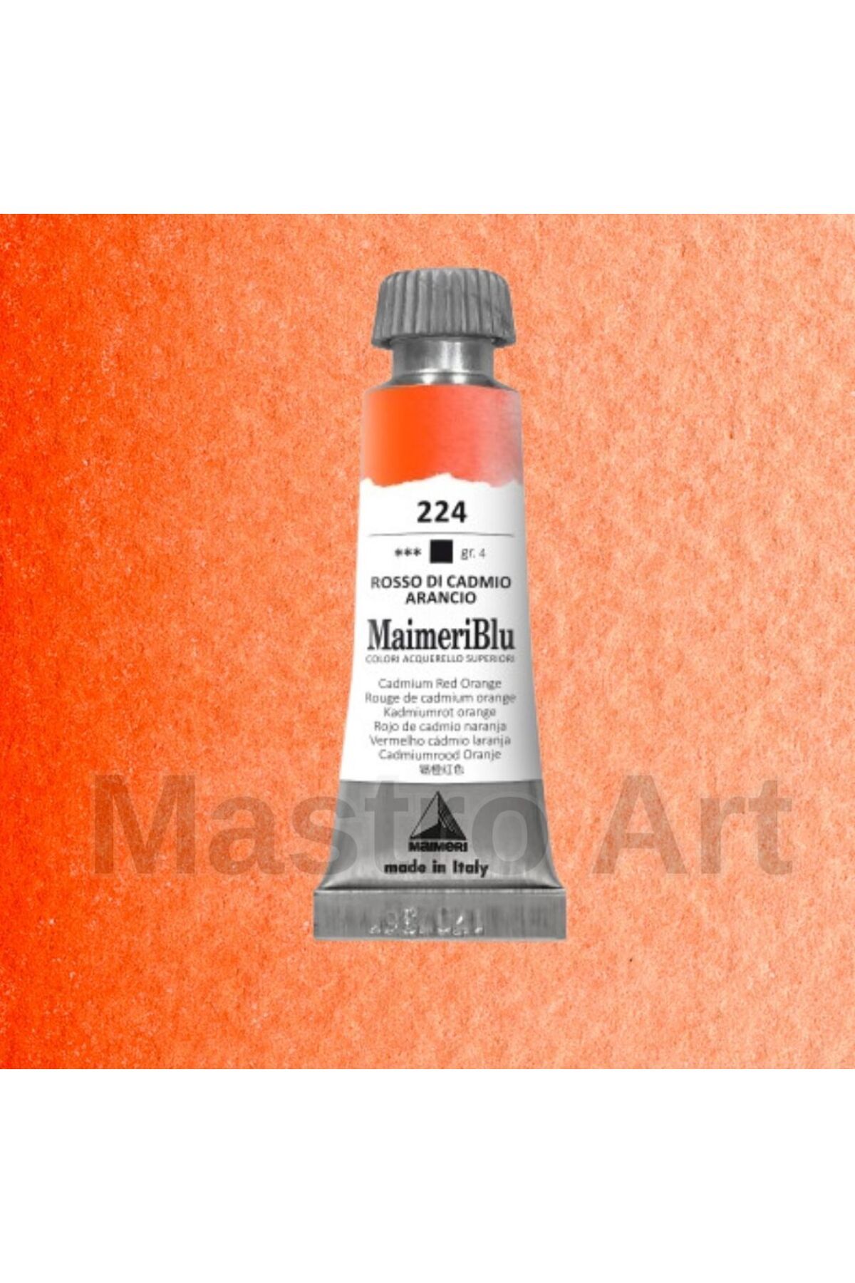 Maimeri Blu Tüp Sulu Boya 12 ml S4 224 Cadmium Red Orange