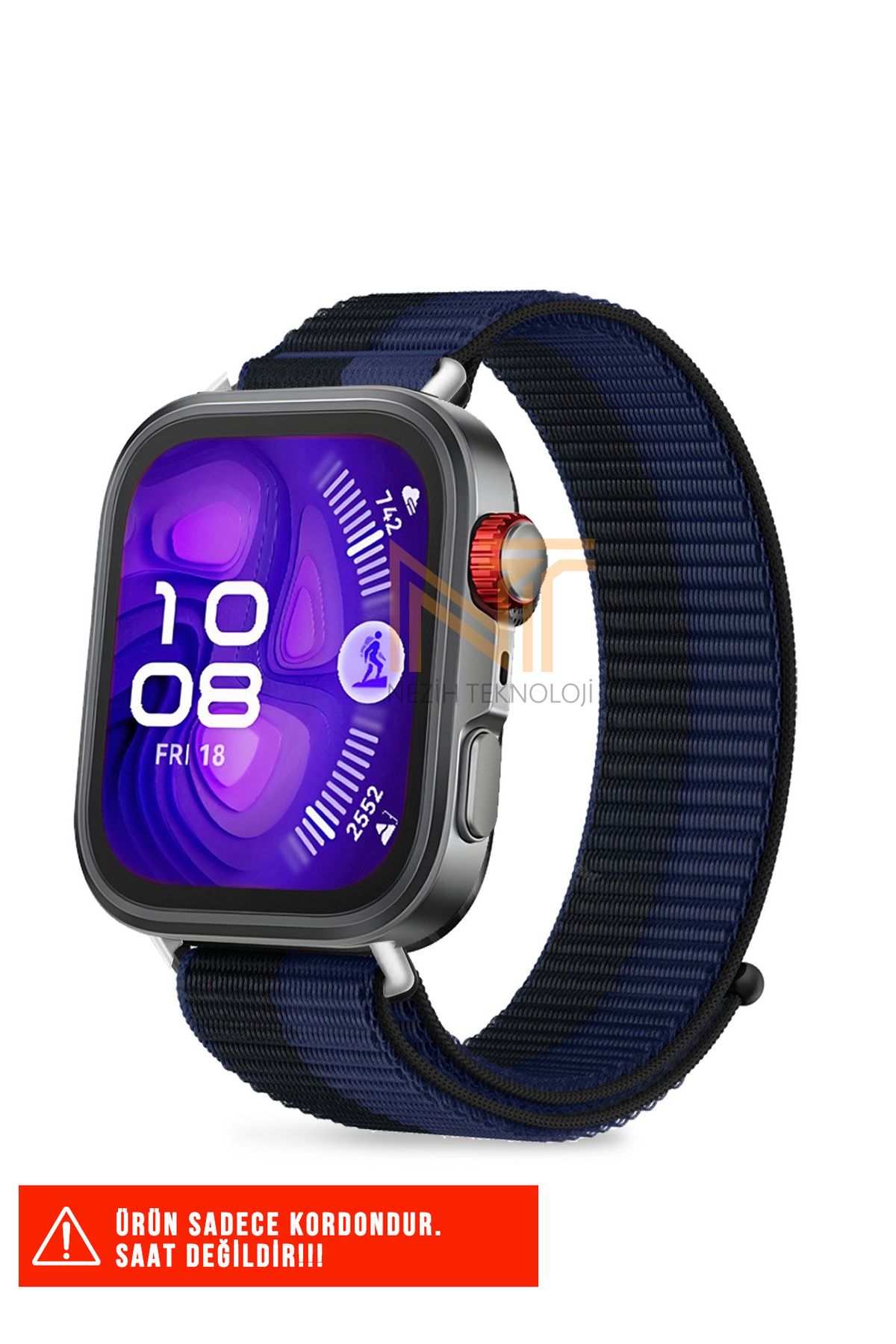 Nezih Case Huawei Fit 4 Pro / Fit 4 / Fit 3 Uyumlu Hasır Örgü Spor Cırtlı Naylon Pratik Kordon