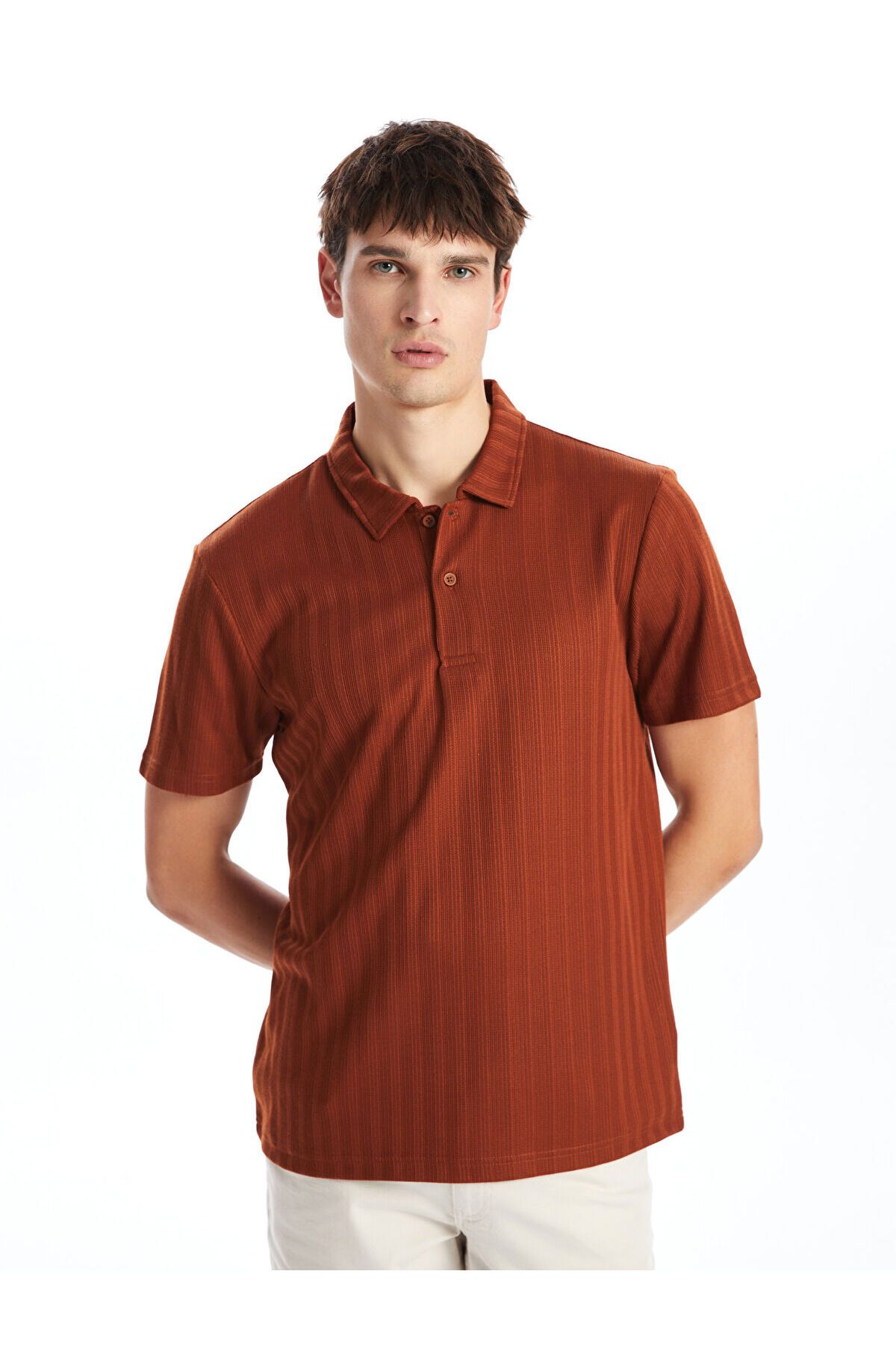 LC Waikiki Polo Yaka Kısa Kollu Erkek Dokulu Tişört