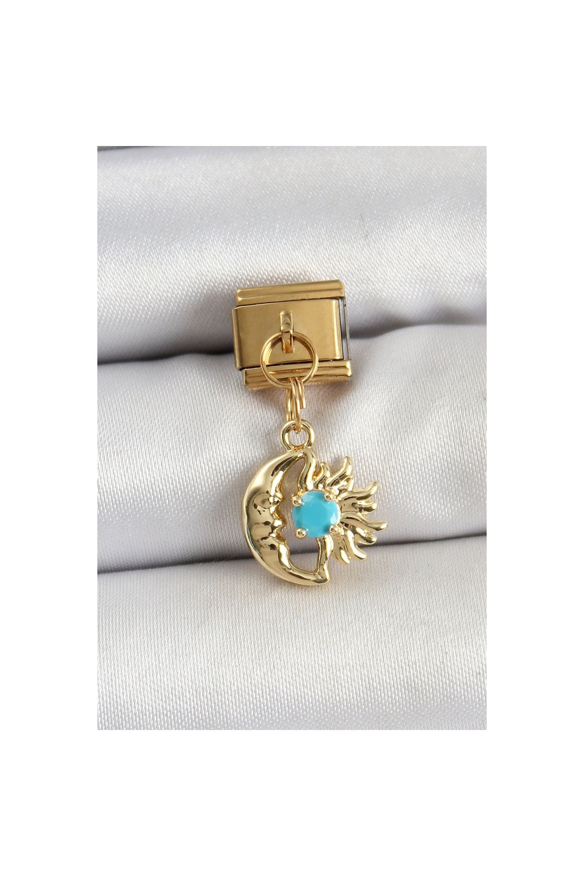 Ayder Timya 316l Çelik Sallantılı Ay Ve Güneş Model Gold Renk Nomination Charm - Tj-bc1435