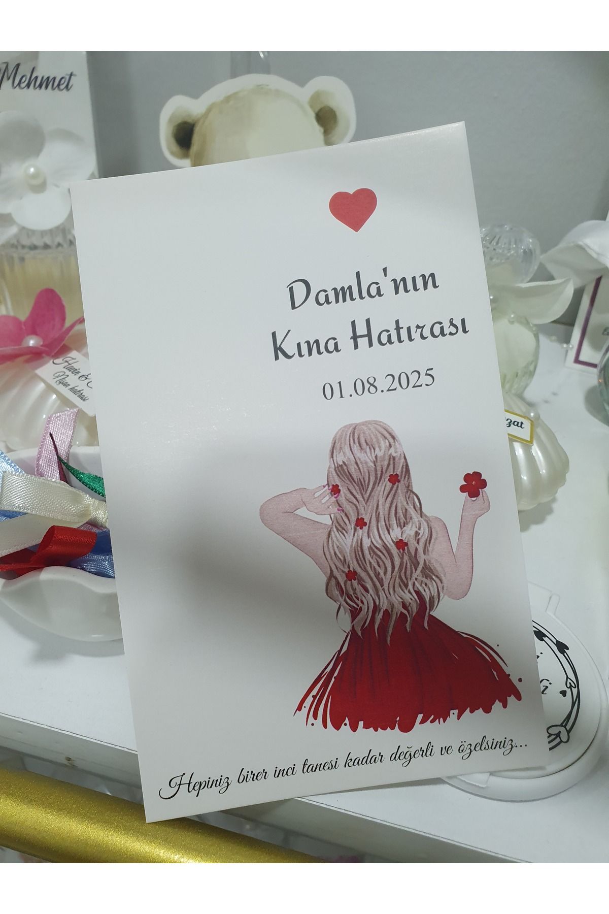 ButikSosyetik Söz, Kına, Nişan, Düğün Hatırası Kartı 9x15 cm 49 Adet