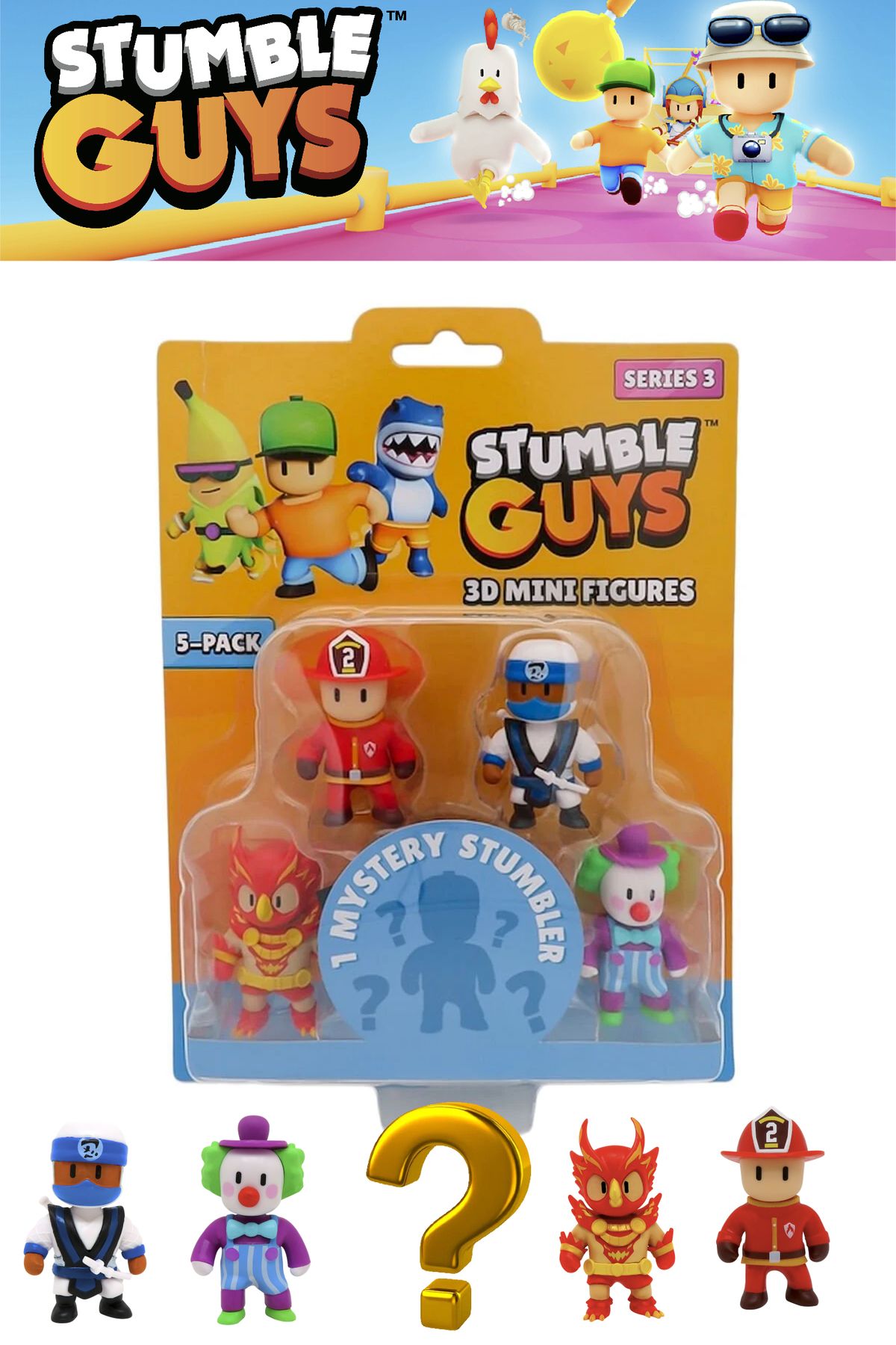 TOYFEST Stumble Guys 5 li Mini Figür Seti Seri 3 - 5 CM - Model 3