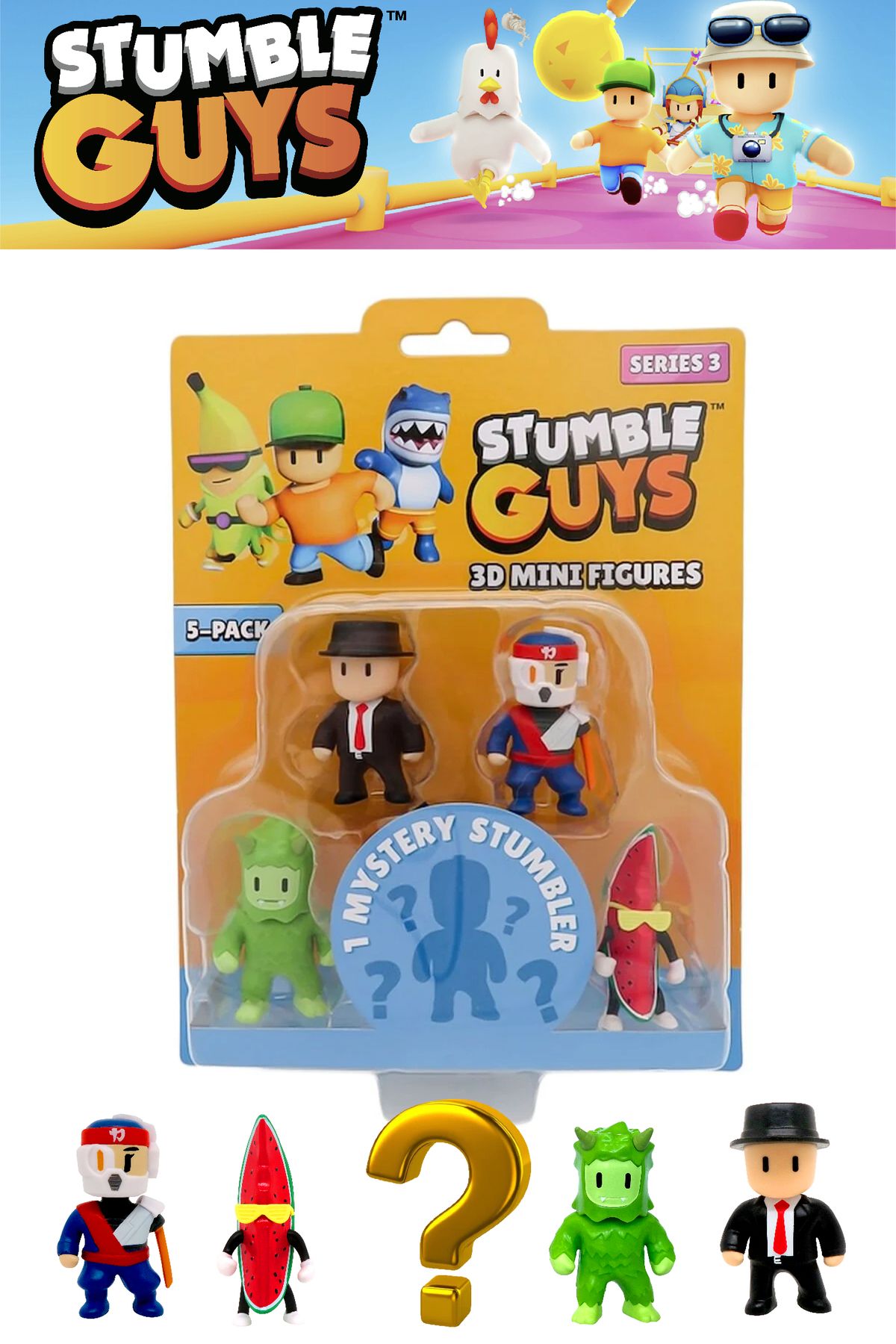 TOYFEST Stumble Guys 5 li Mini Figür Seti Seri 3 - 5 CM - Model 4