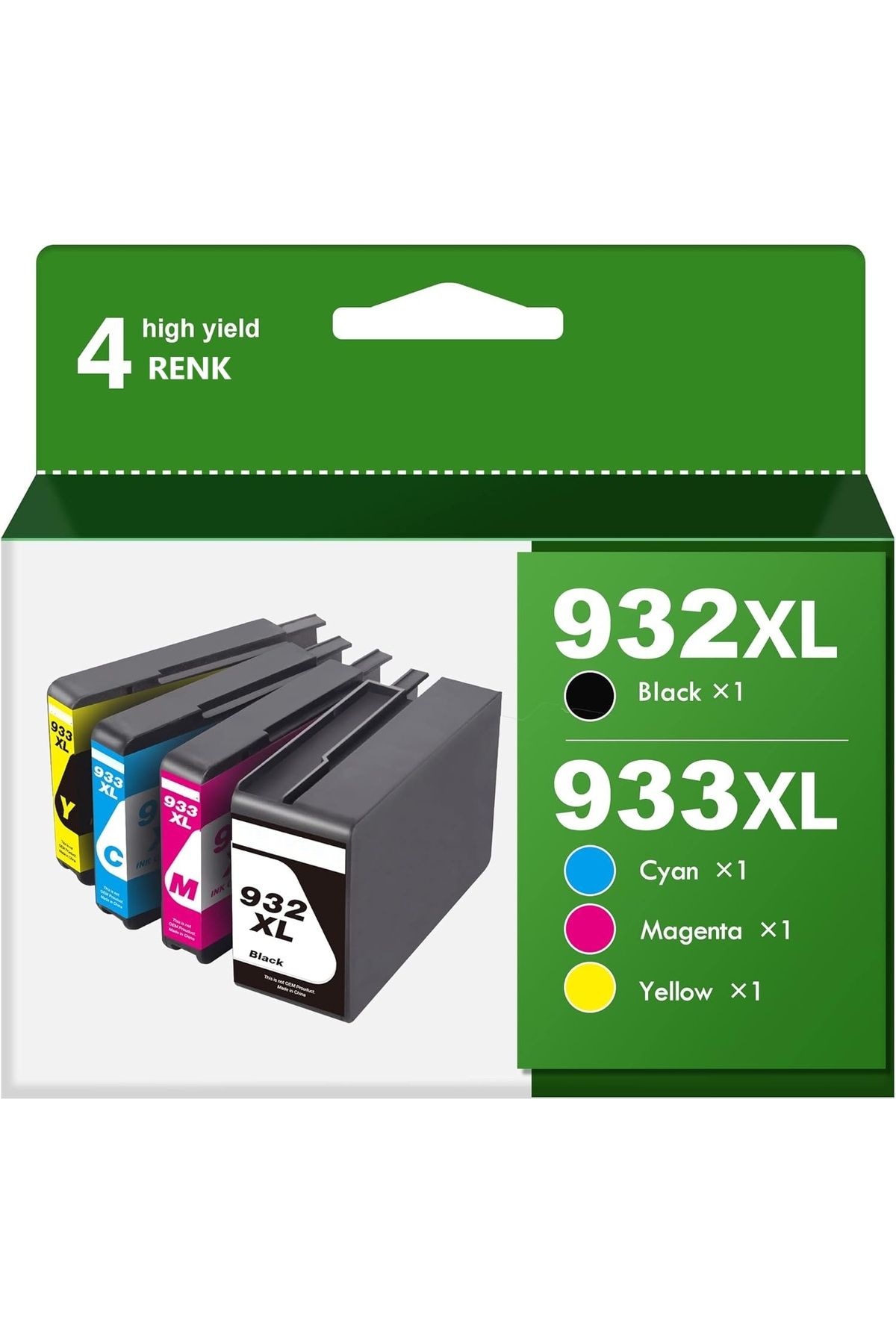 HP 932XL/933XL HP Officejet 6700 (CN583) ePrinter Yazıcı Uyumlu 4 Renk Çipli Muadil Kartuş Seti