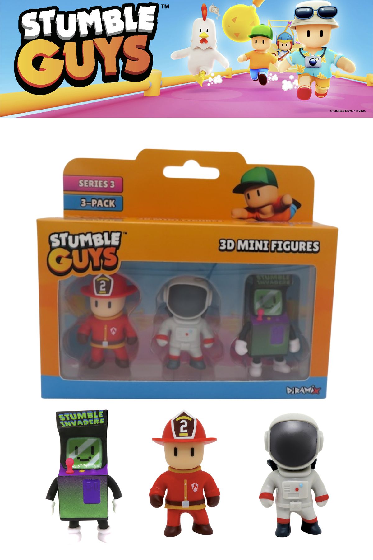 TOYFEST Stumble Guys 3 lü Mini Figür Seti Seri 3 - 5 CM - Model 3