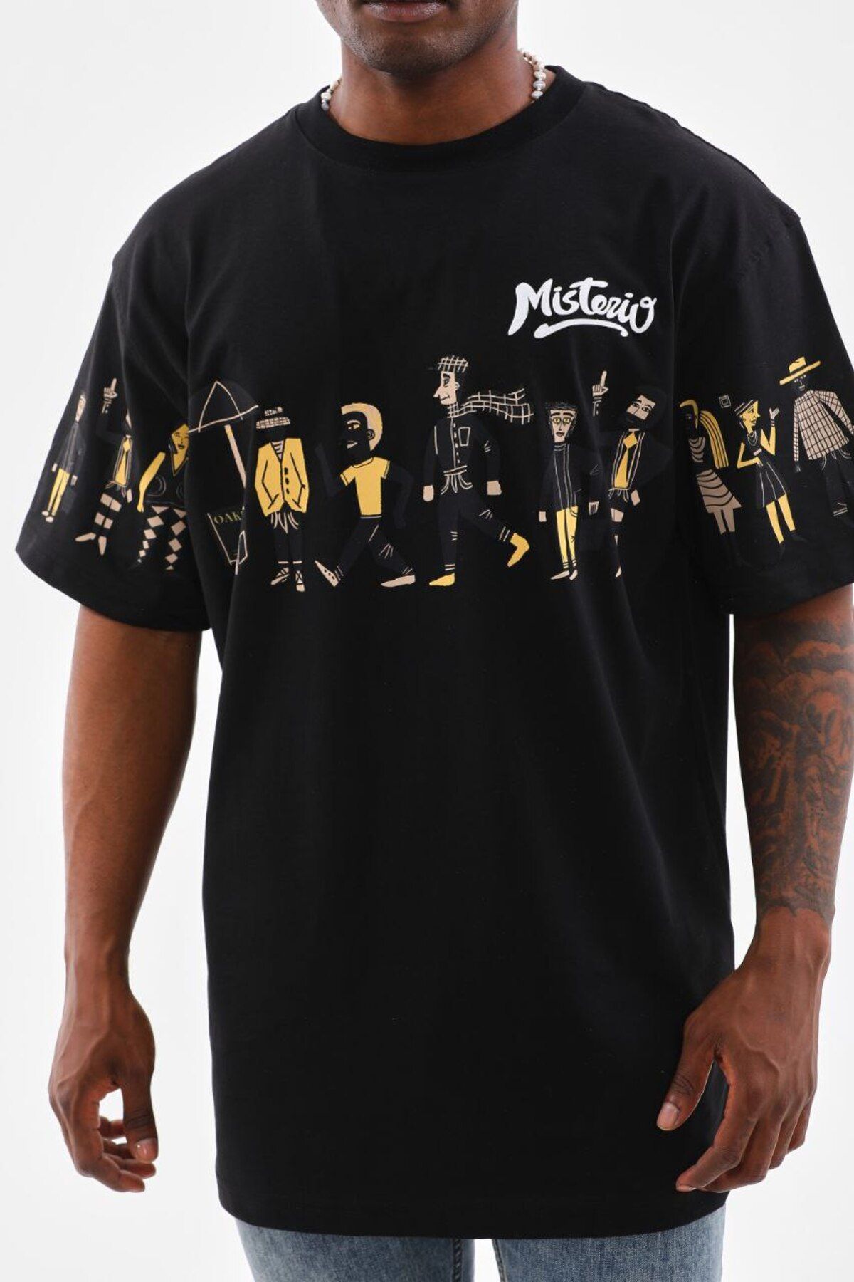 AURA Baskılı Oversize Bisiklet Yaka Unisex T-Shirt