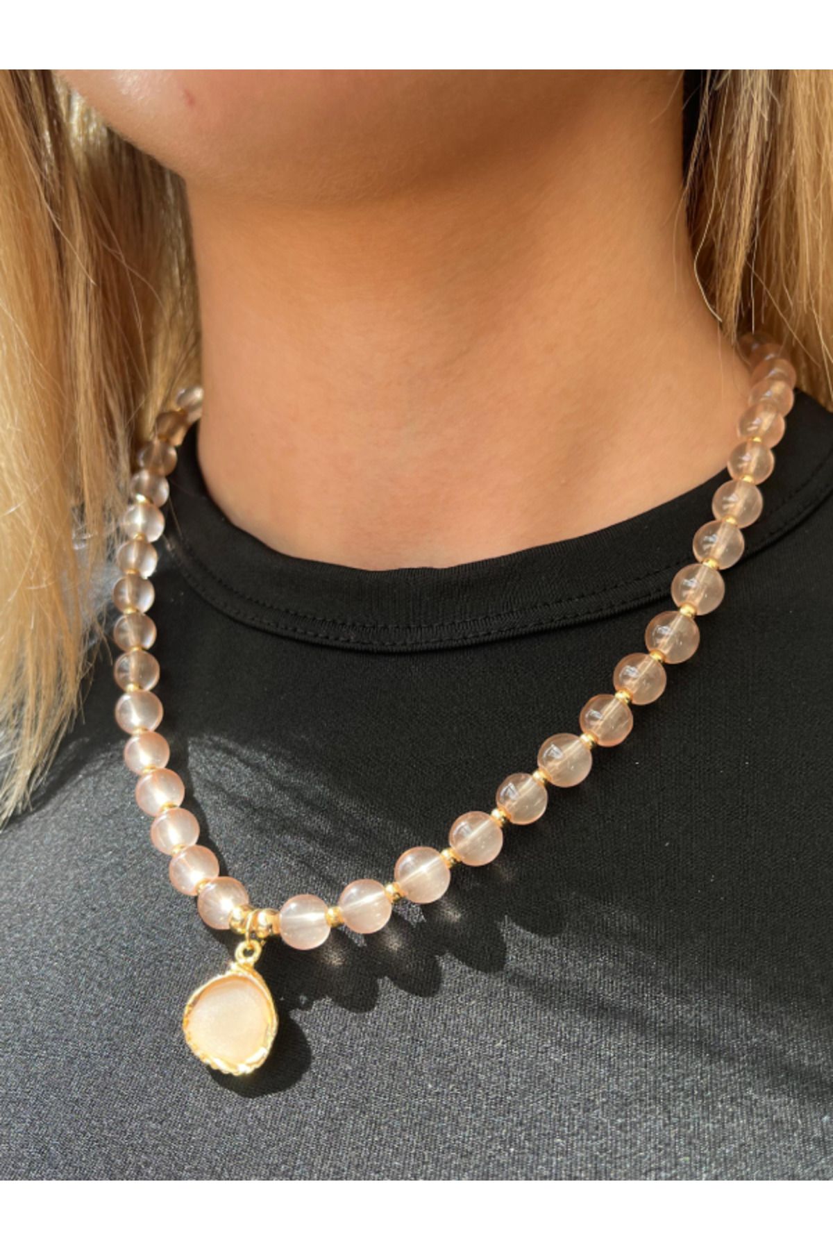 Jewerly Taş Gold Kaplama Tasarım Kolye