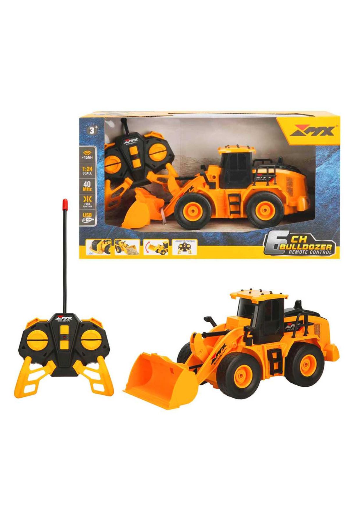 Art Tone PASİFİK KUMANDALI BULLDOZER Z6810A 6CH F/F R/C 40MHZ USB 1:24 IŞIKLI 3+