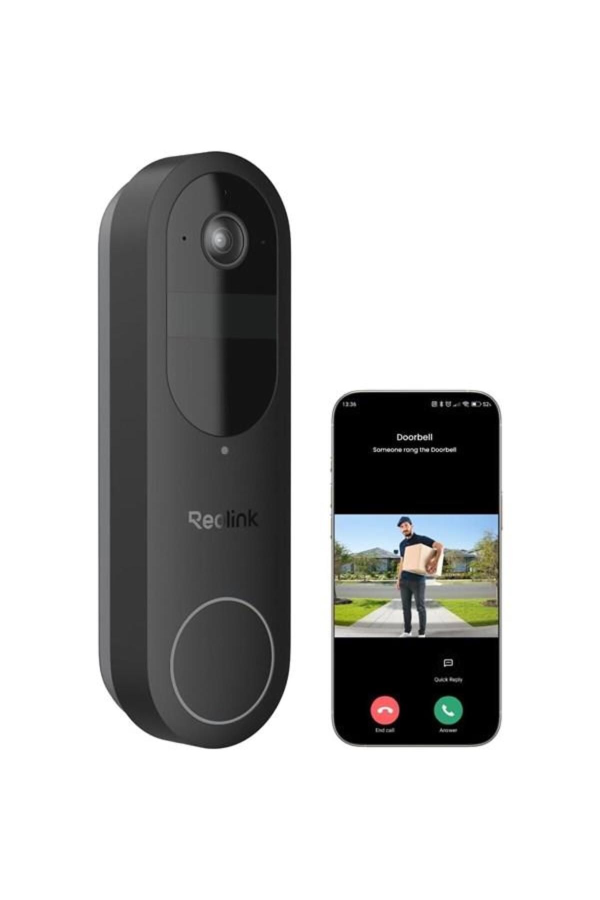 Hızlı Stok REOLINK 4MP WIFI Dorbell Bataryalı Kapı Zili PoE