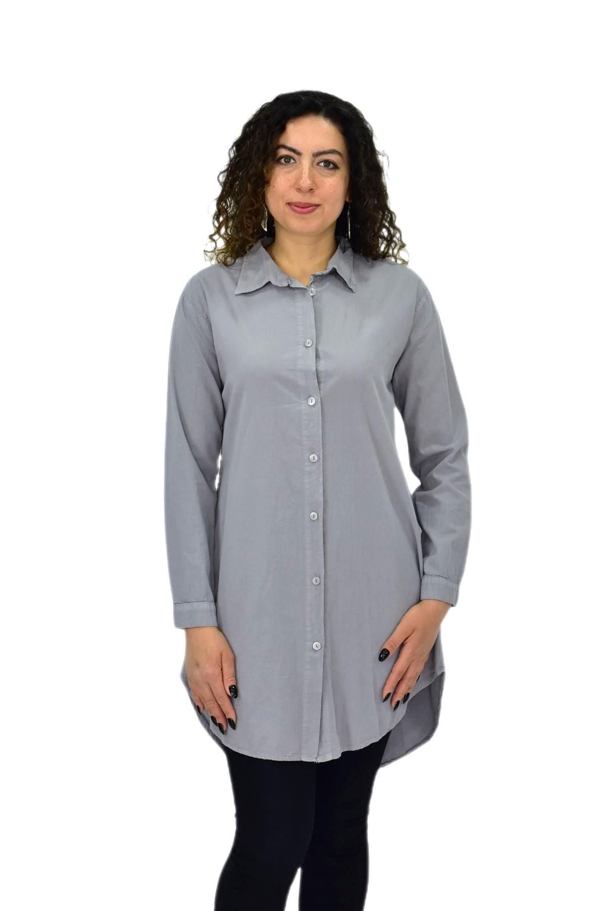 TELVİN Kadın Uzun Kol Gömlek BGL-ST04648