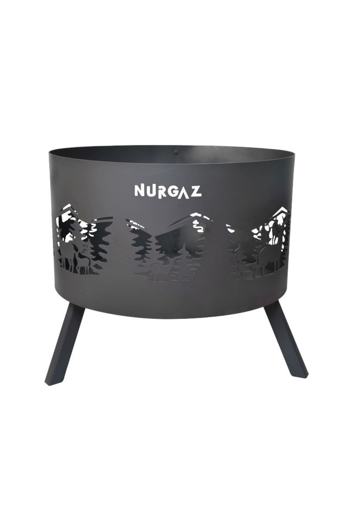 NURGAZ ORMAN ŞÖMİNESİ GEYİK DESEN