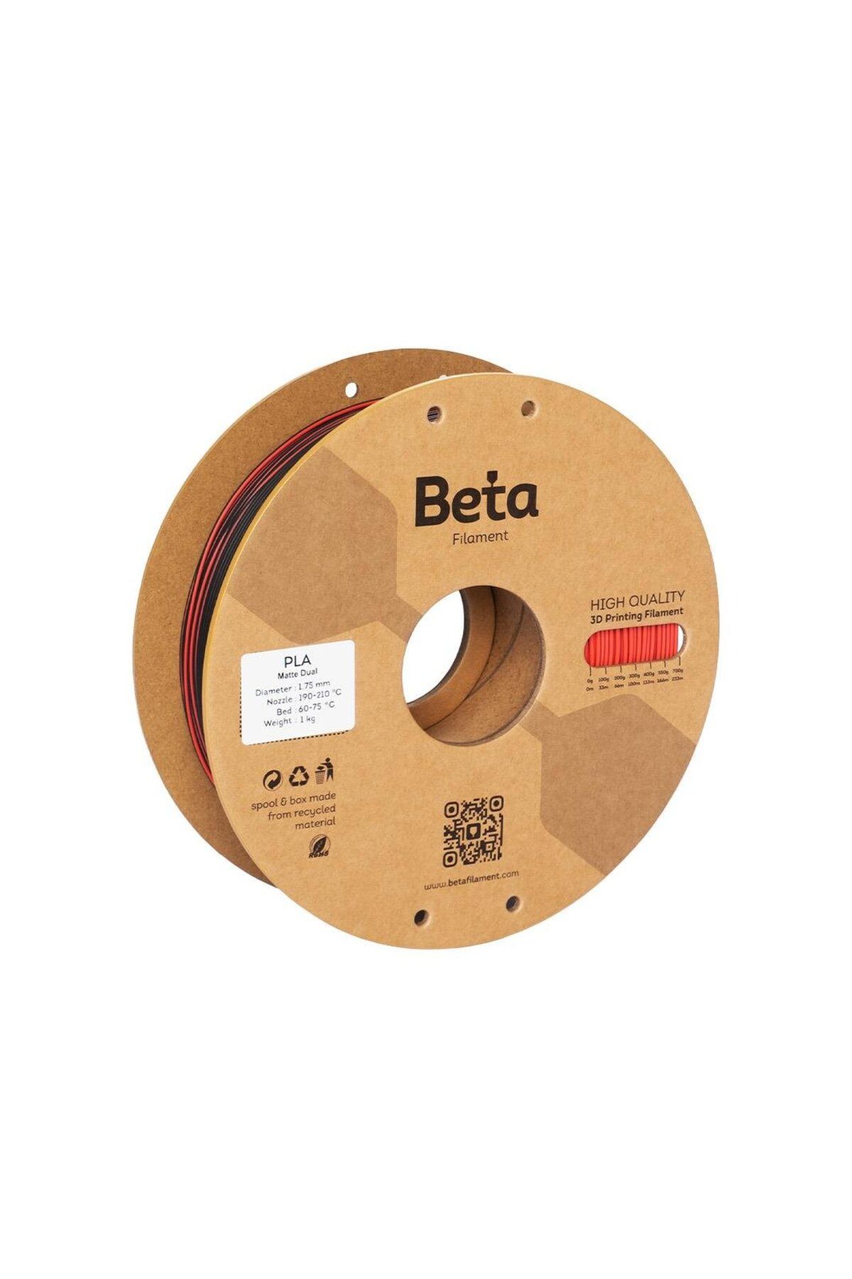 Beta Filament Beta PLA Matte Magic Black-Red