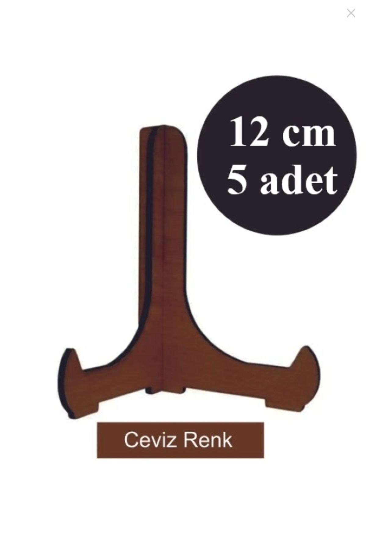 Capellawoodworks 5 Adet Ceviz Ahşap Çerçeve Tabak Teşhir Ayağı Standı Sergi Ayak