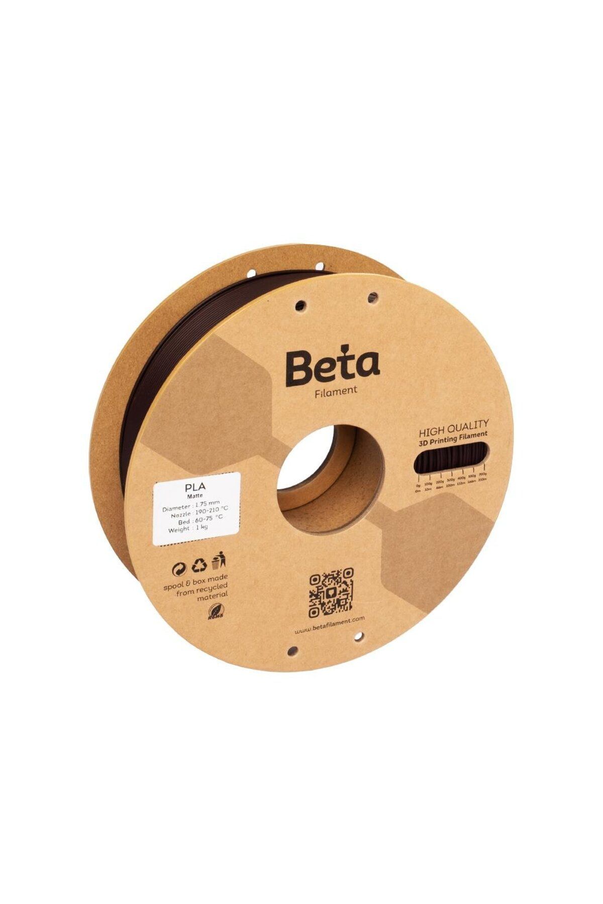 Beta Filament Beta PLA-Matte Filament Chocolate