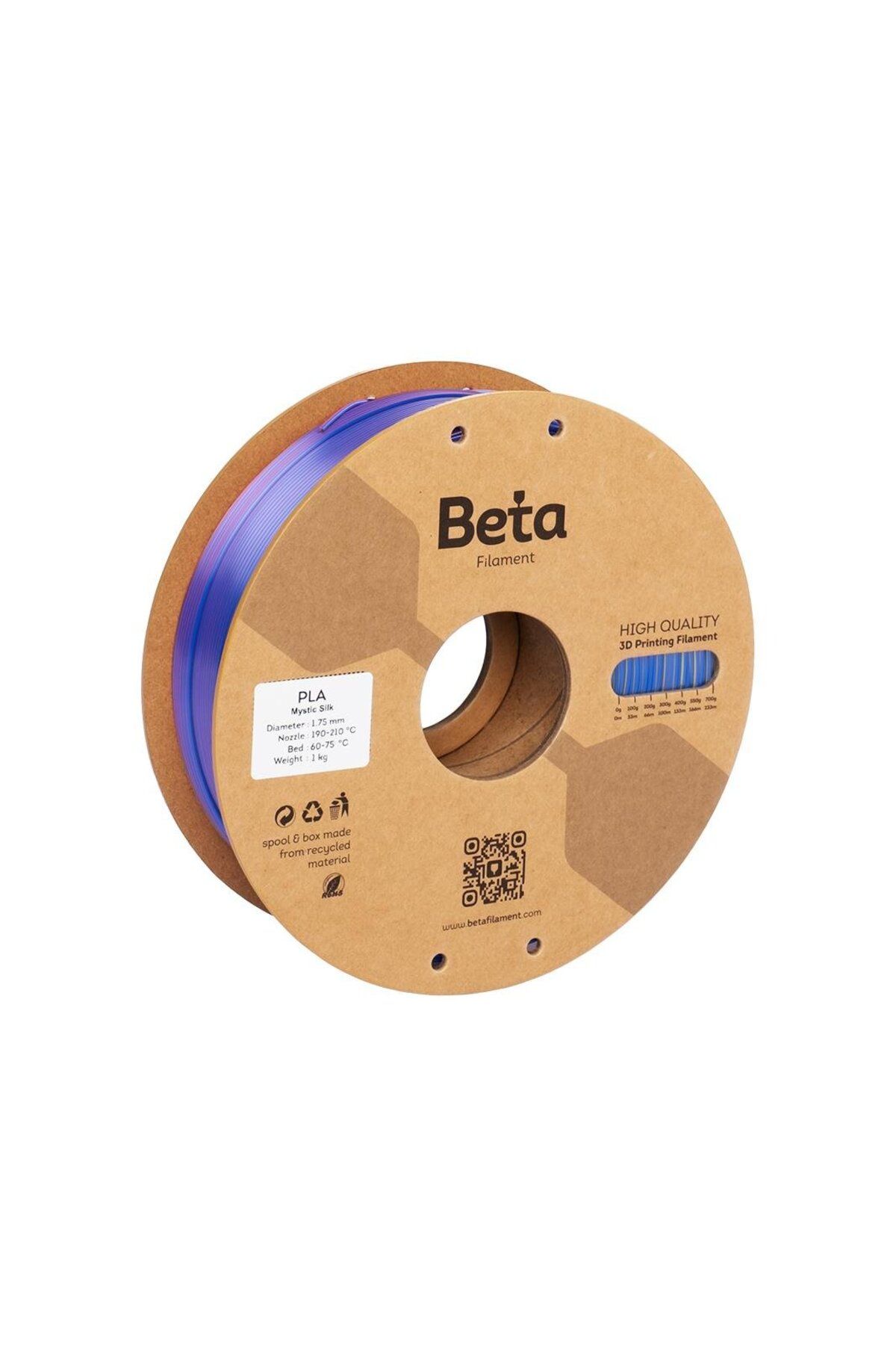 Beta Filament Beta PLA-Mystic Silk Filament Red Yellow Blue