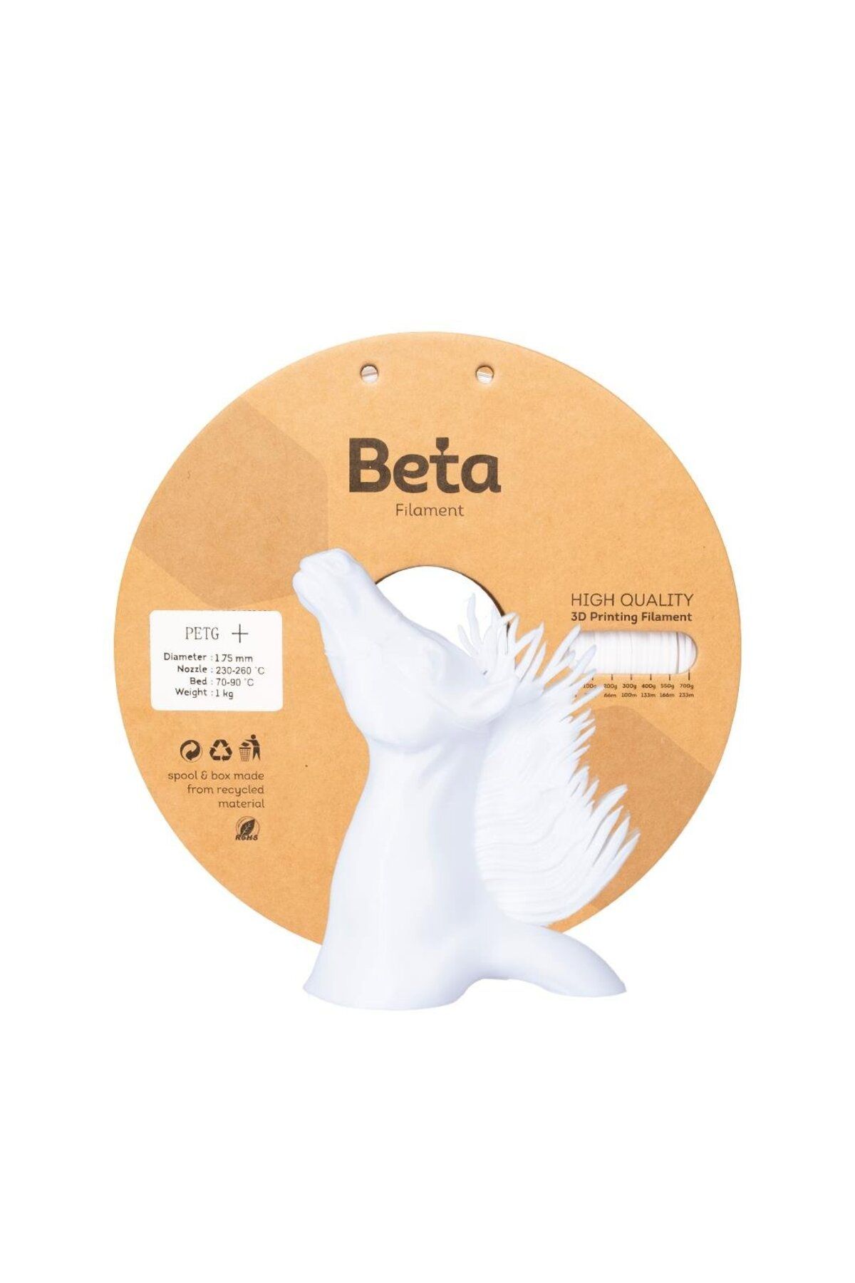 Beta Filament Beta PETG+ Filament White