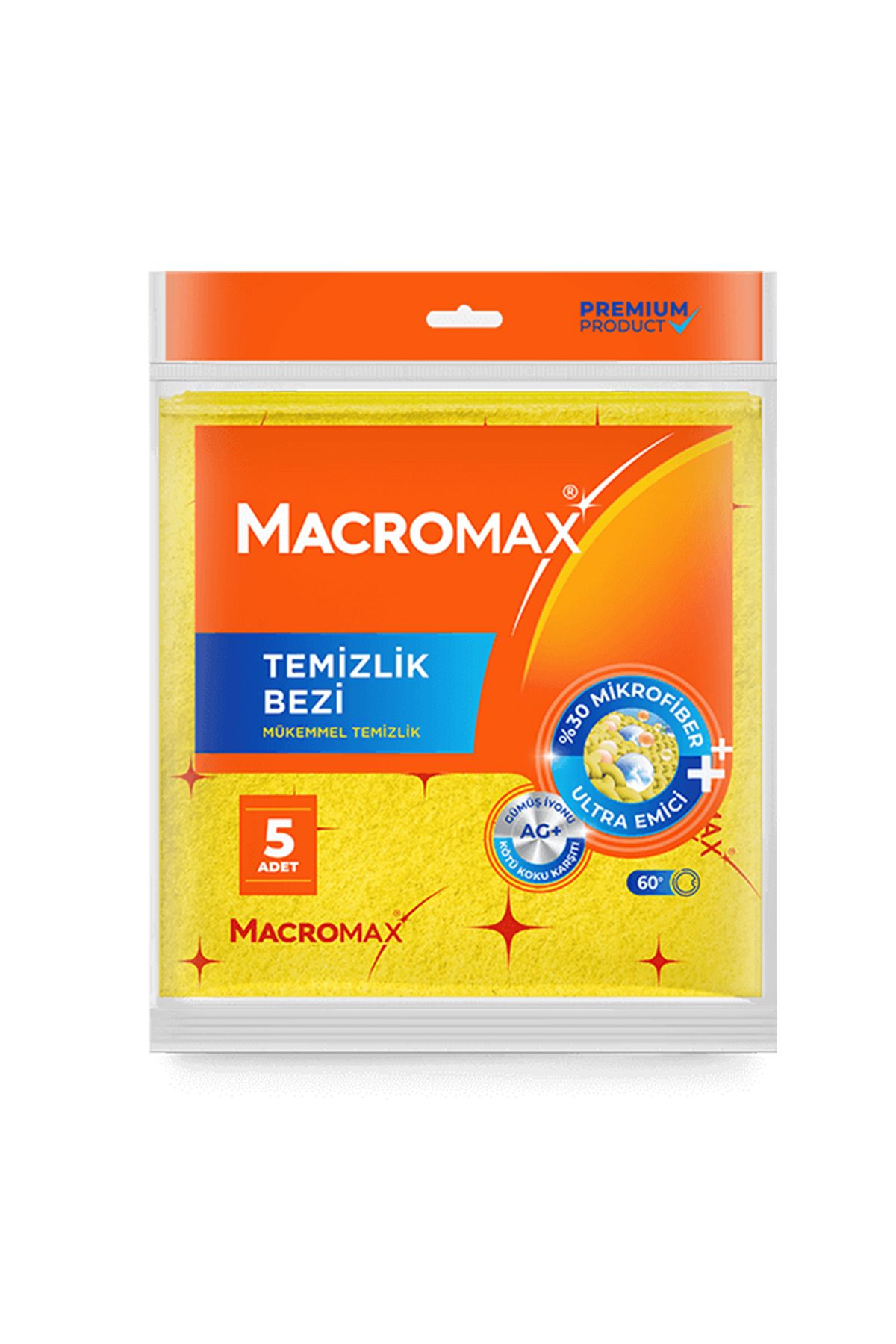 MACROMAX Temizlik Bezi Sarı Temizlik Bezi 5'li Paket