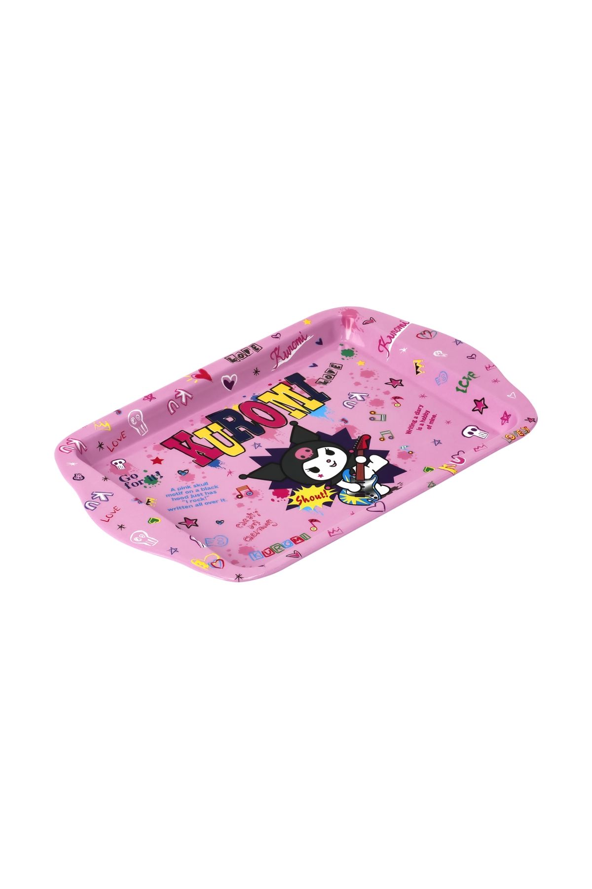 GiFi Hello Kitty Mini Metal Tepsi - Pembe Kuromi