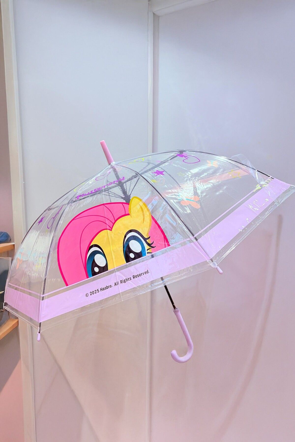 Miniso My Little Pony Lisanslı Şeffaf Uzun Saplı Şemsiye - Fluttershy
