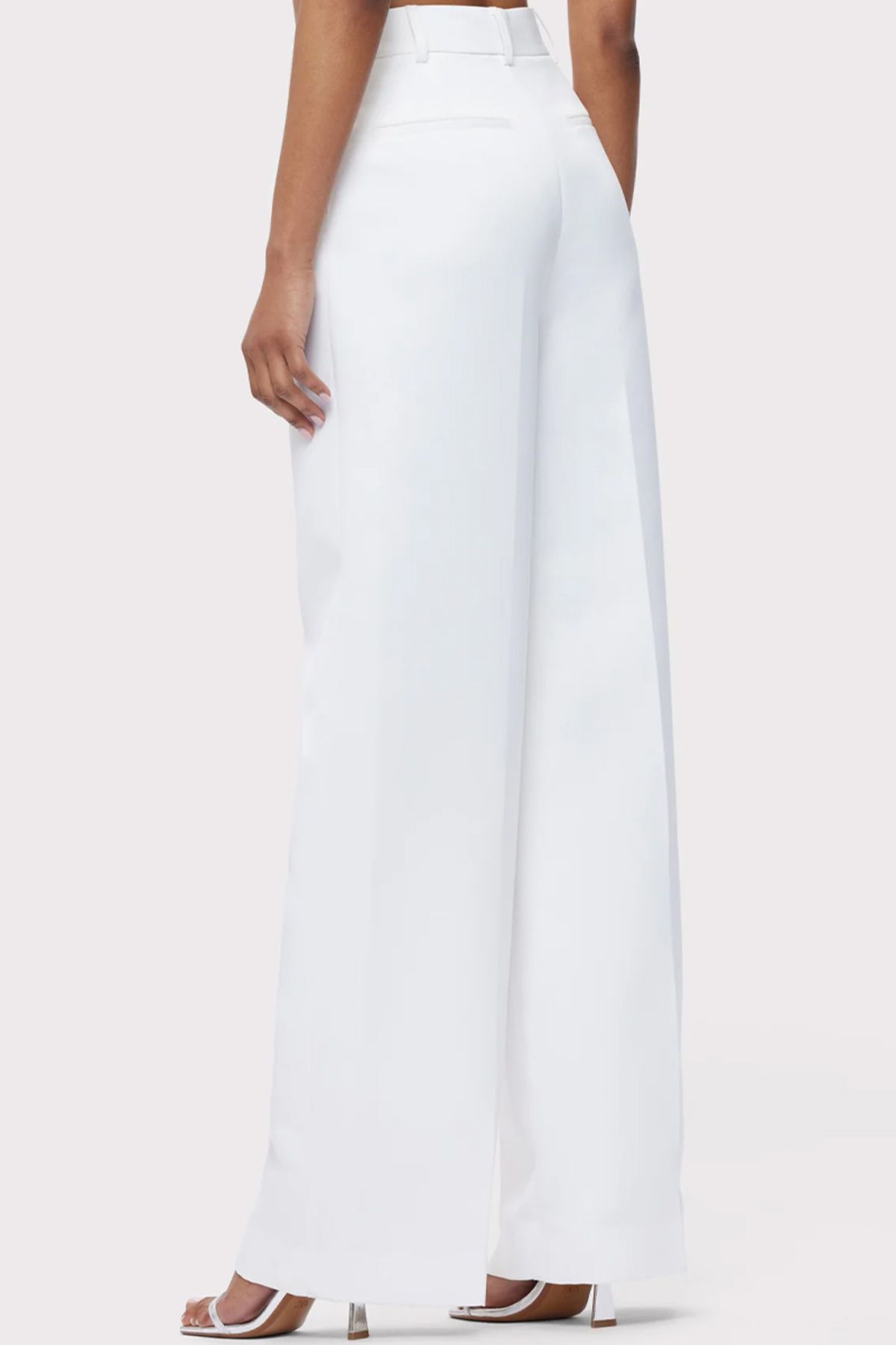 Herve Leger-Pantaloni largi din satin Duchess - - 4, Alb 3