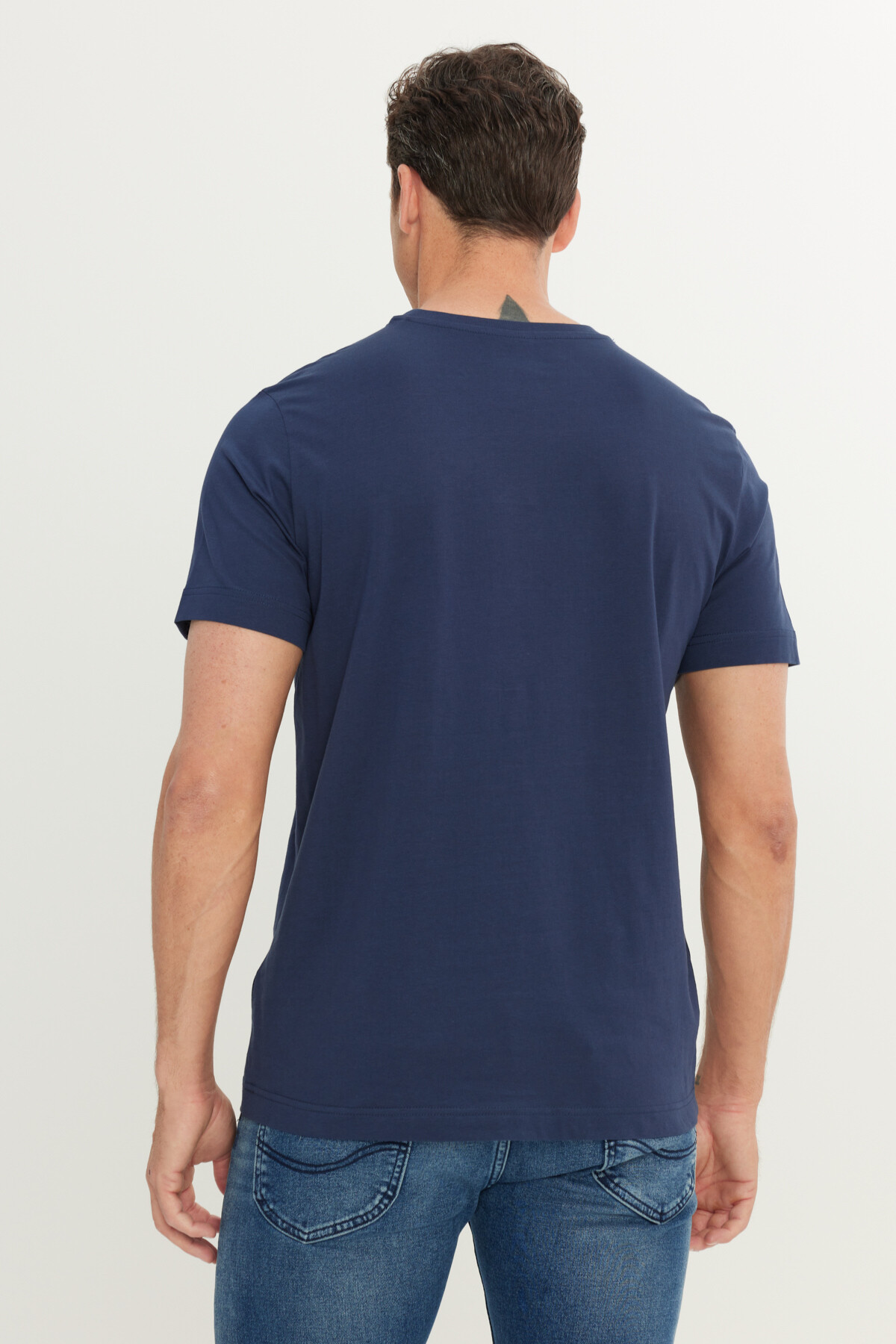 Lee  Regular Fit Normal Kesim Bisiklet Yaka Pamuklu Lacivert Tişört - Görsel 5