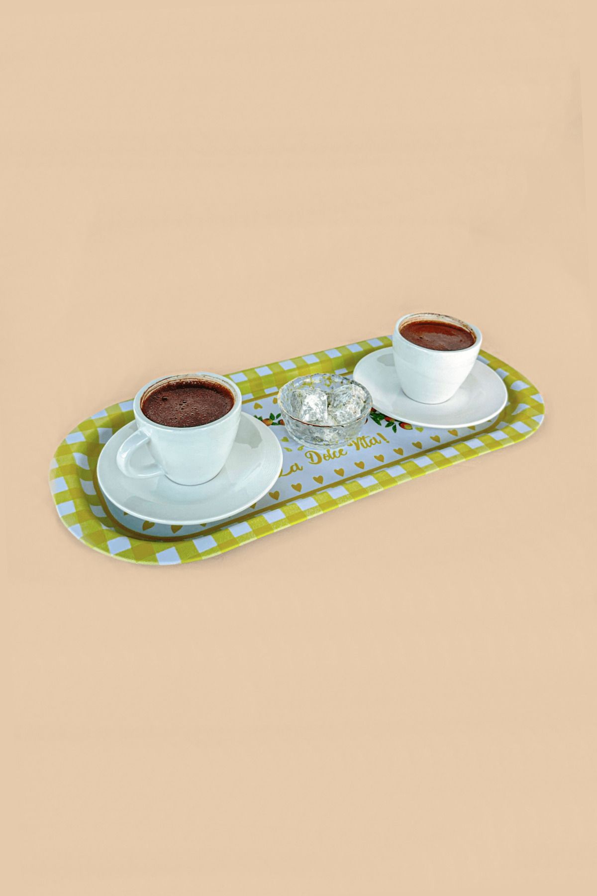 Sarkap Home 2'li Oval Sunumluk Dolce Vita Tepsi - Sarı