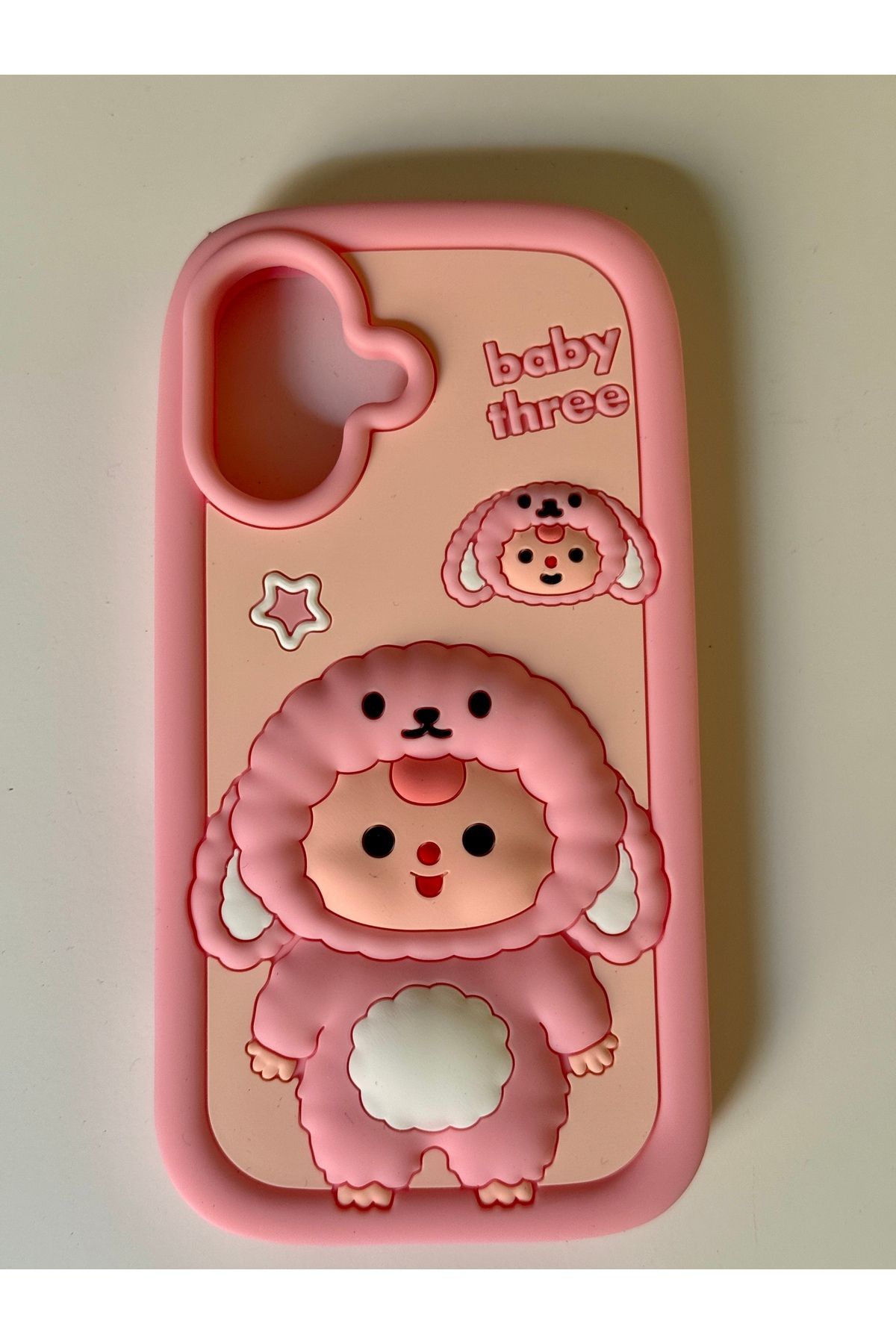 OITA iphone 15 telefon uyumlu yumuşak soft 3D bebek kuzu figürlü darbe emici sevimli şirin