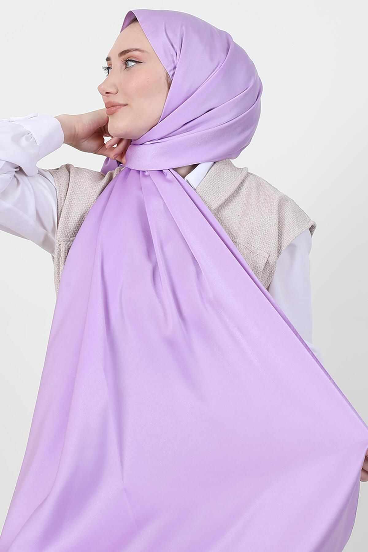giz astore Model Saten Şal Açık Lila