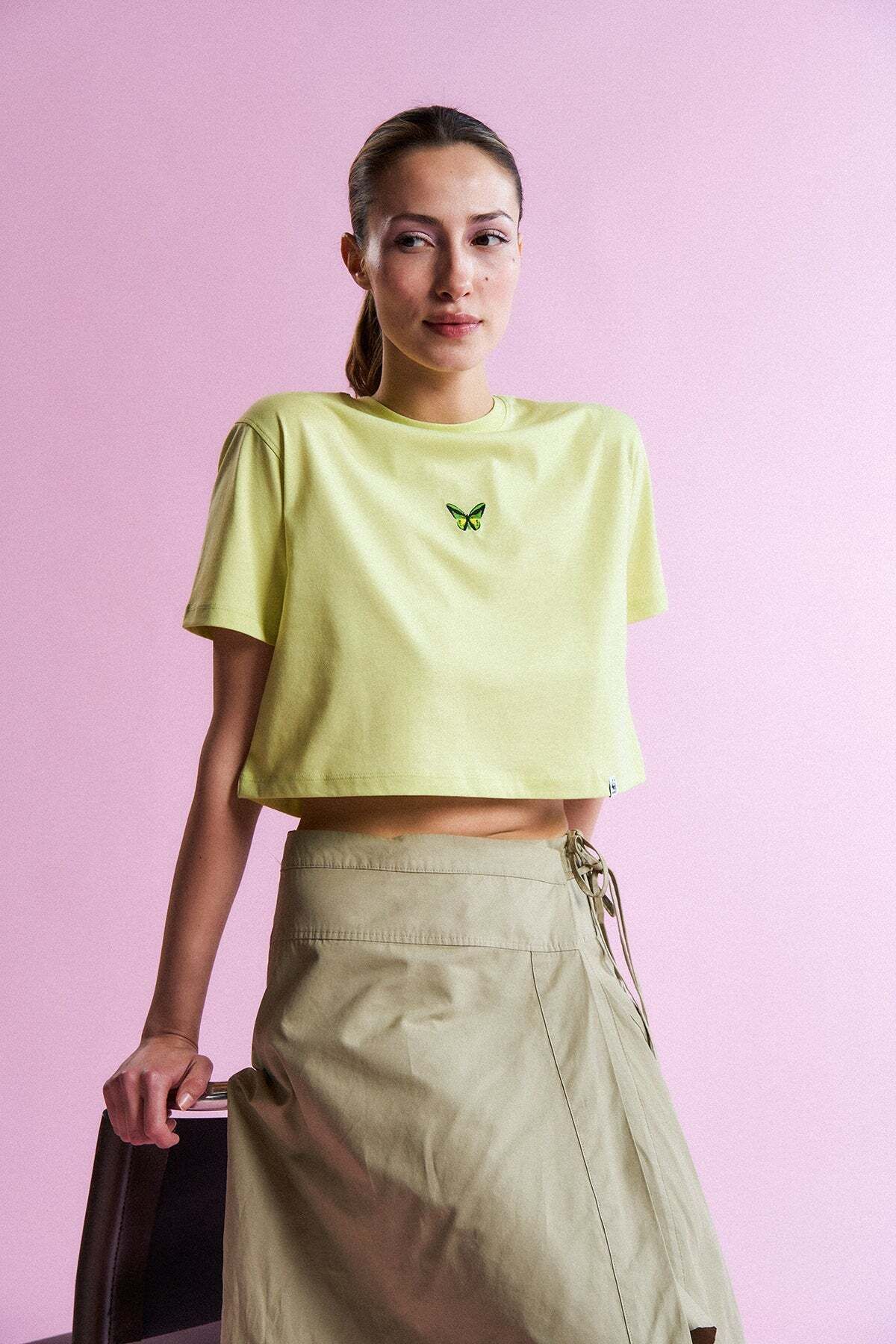 WWF Market Goliath Lightweight Crop T-shirt - Açık Yeşil