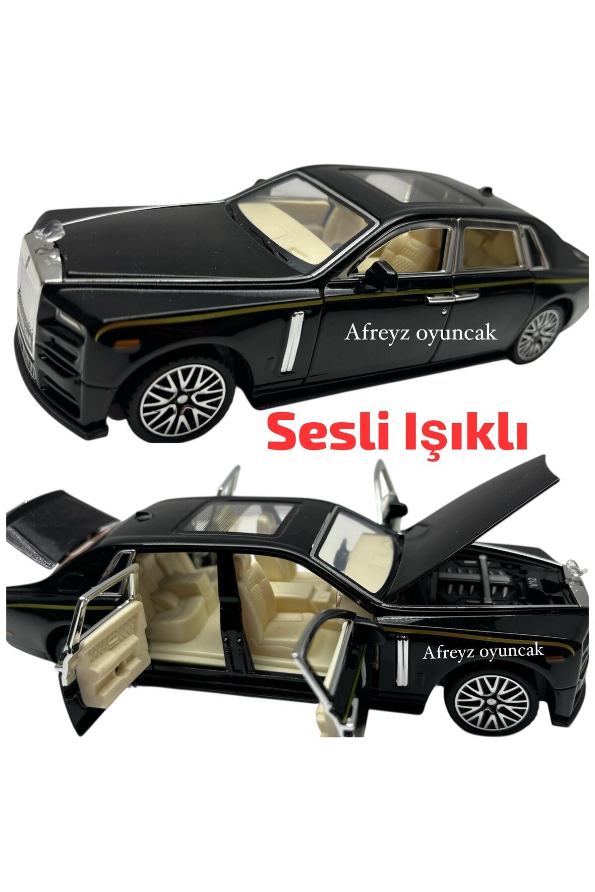 afreyz oyuncak Diecast Rolls Royce 1:32 Metal Oyuncak Araba Sesli Işıklı 6 Kapı Açılır Model Araba