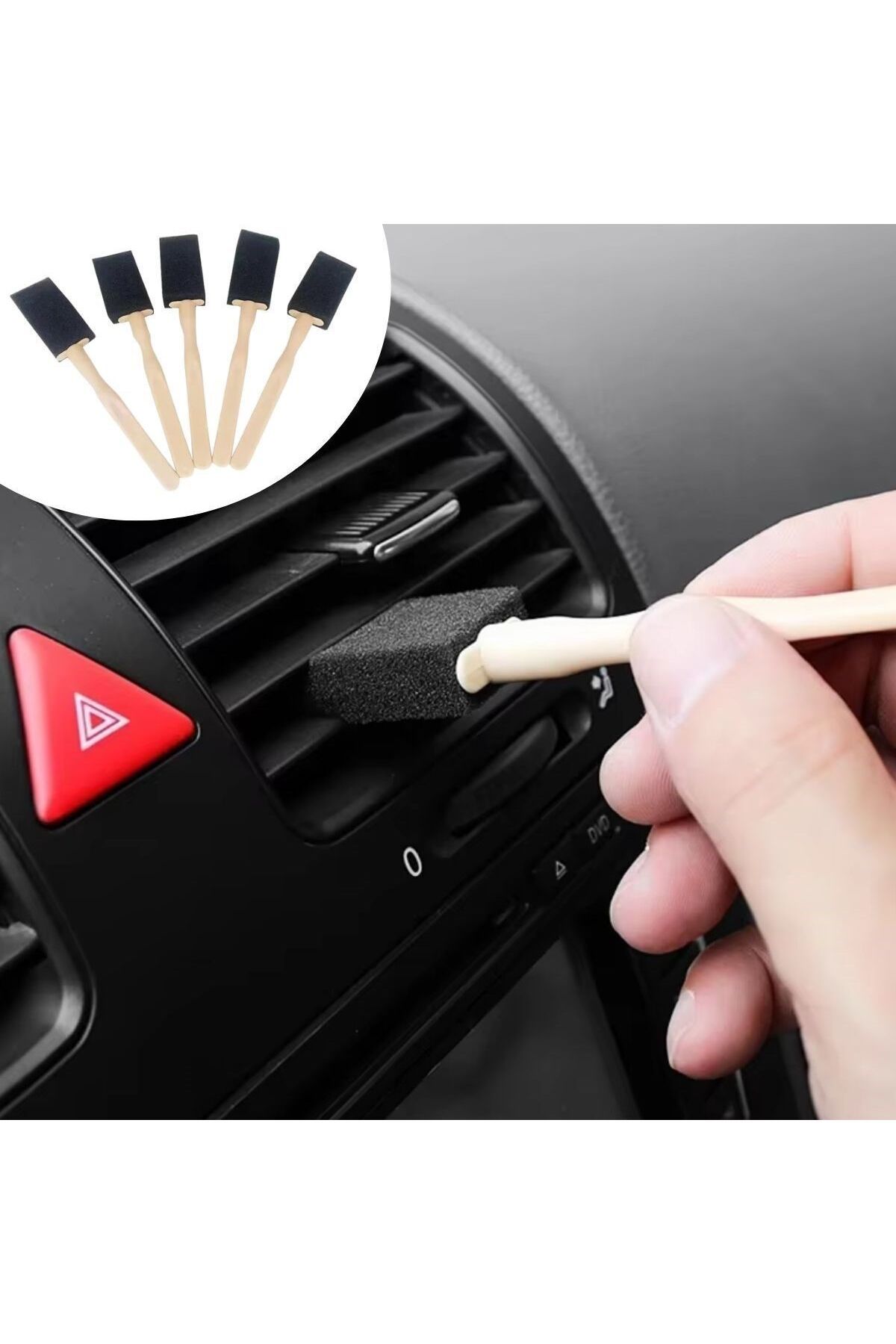swilex 5\'li Araba Havalandırma Temizleme Fırçaları Klima Çıkışları,Toz Alma&Otomobil İçi Detaylı Mini Temi